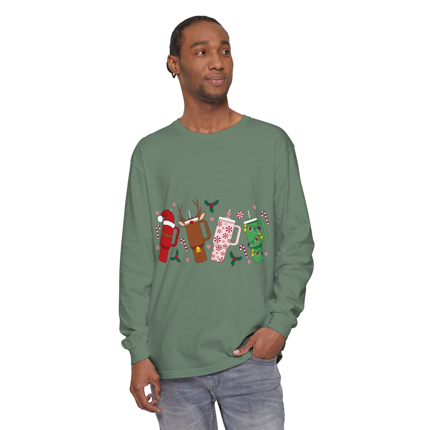 Christmas Unisex Garment-dyed Long Sleeve T-Shirt
