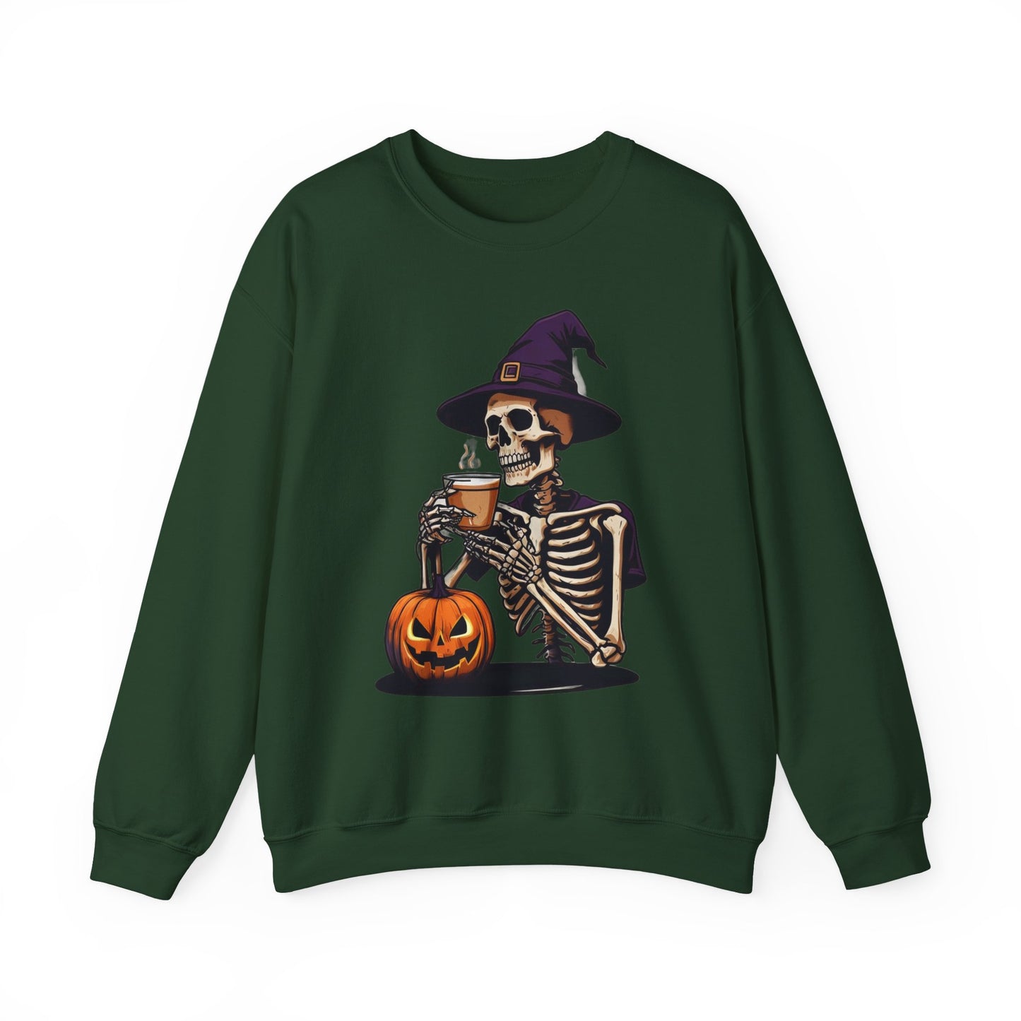 Spooky Skeleton Halloween Sweatshirt, Unisex Crewneck, Cozy Fall Fashion, Halloween Costume, Party Apparel, Ideal for Trick or Treat