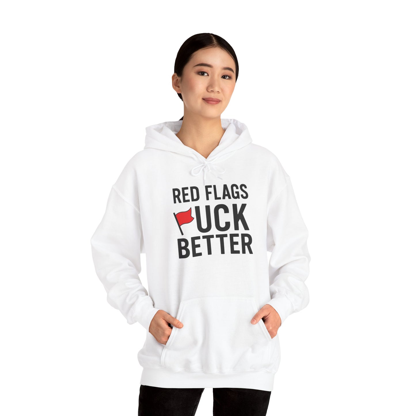 Red Flags Hoodie - Unisex Heavy Blend Hoodie for Casual Wear, Gift for Friends, Streetwear Style, Funny Hoodie, Soft and Cozy
