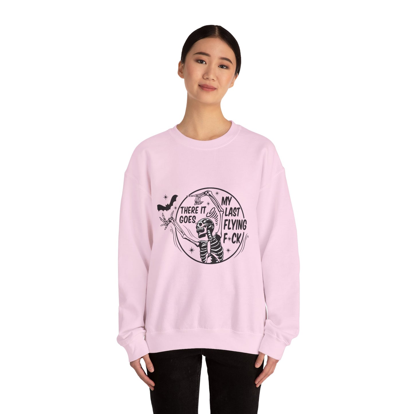Sassy Skeleton Graphic Sweatshirt, Funny Crewneck, Unisex Humor Apparel, Perfect for Halloween, Unique Gift for Friends, Casual Wear