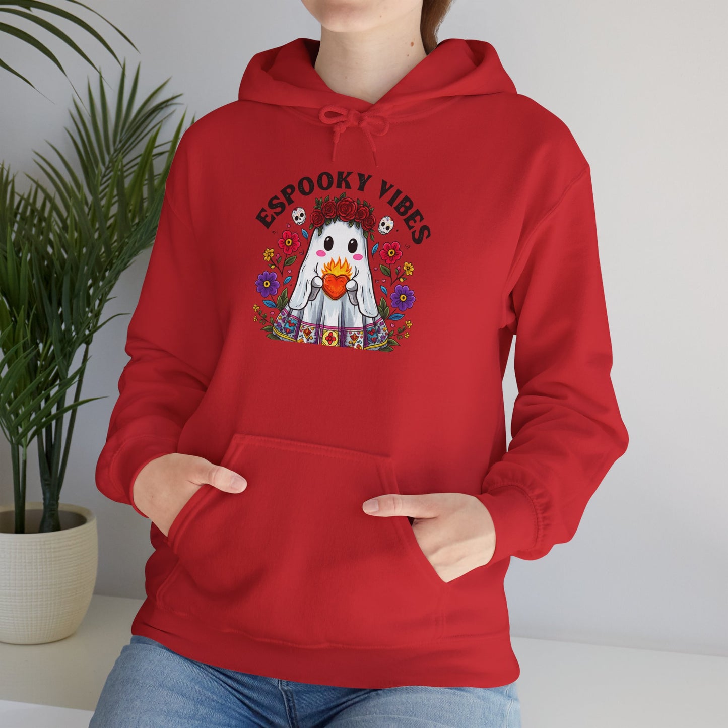 Spooky Vibes Hooded Sweatshirt, Cozy Fall Apparel, Halloween Gift, Unisex Hoodie, Casual Sweatshirt, Festival Wear
