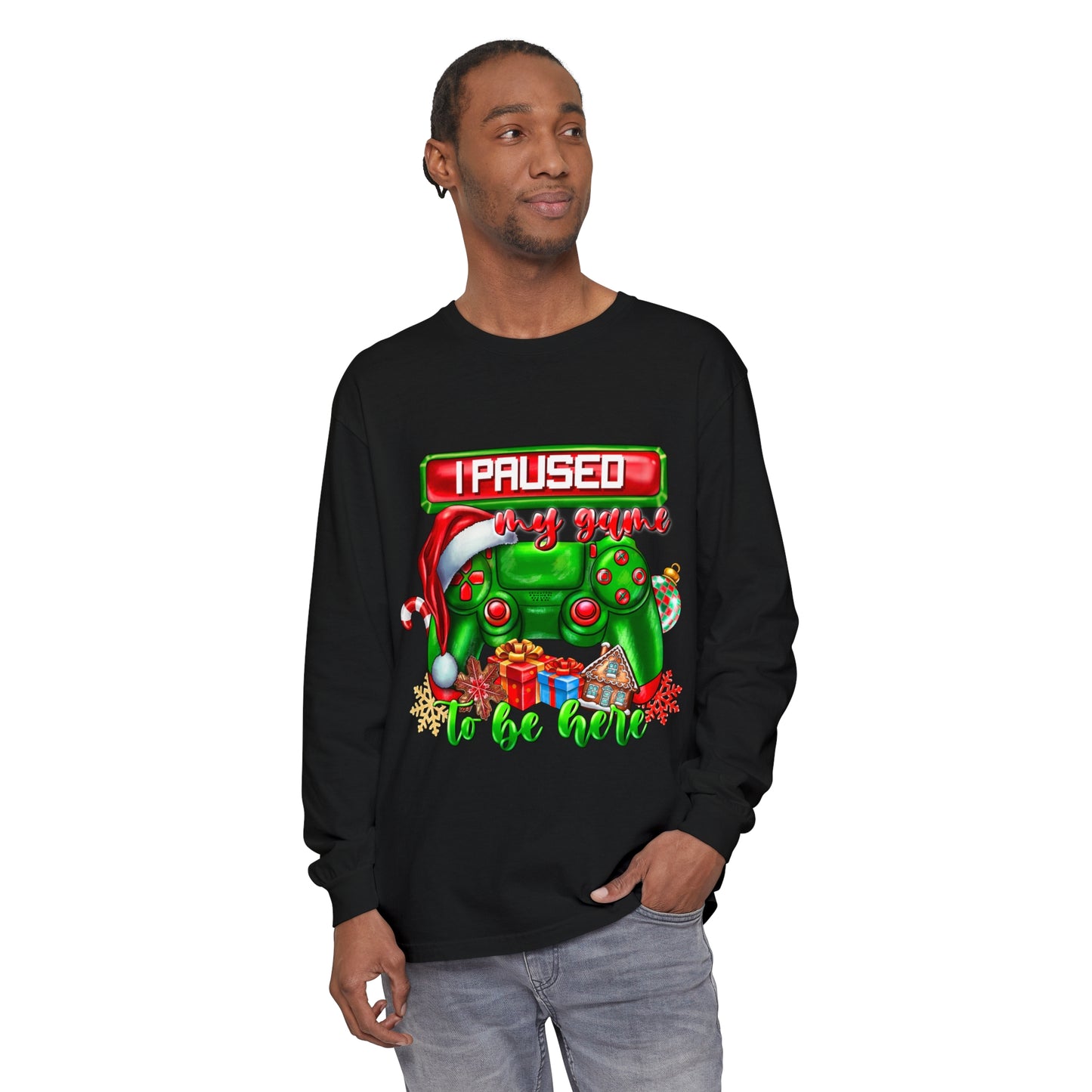 Christmas Unisex Garment-dyed Long Sleeve T-Shirt