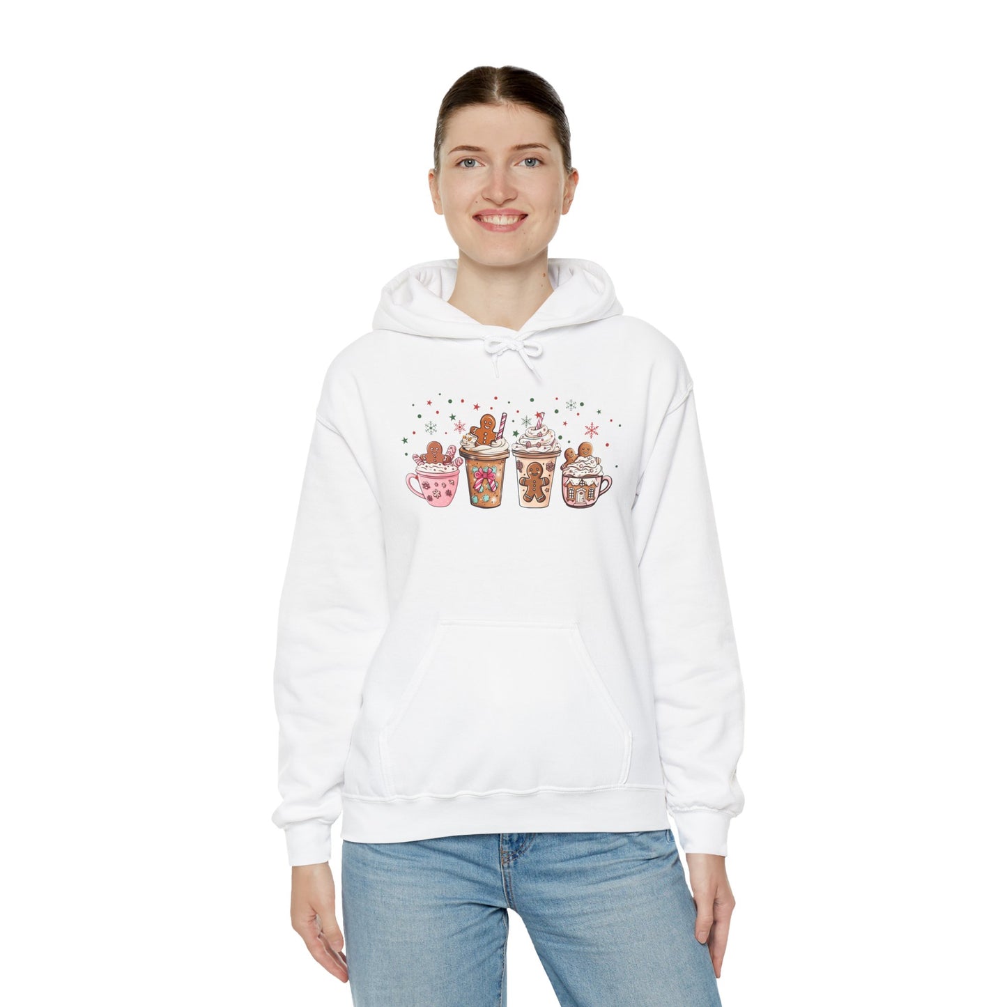 Gingerbread Coffee Holiday Hoodie - Cozy Xmas Sweatshirt, Cute Winter Gift, Christmas Apparel, Festive Layering Pullover