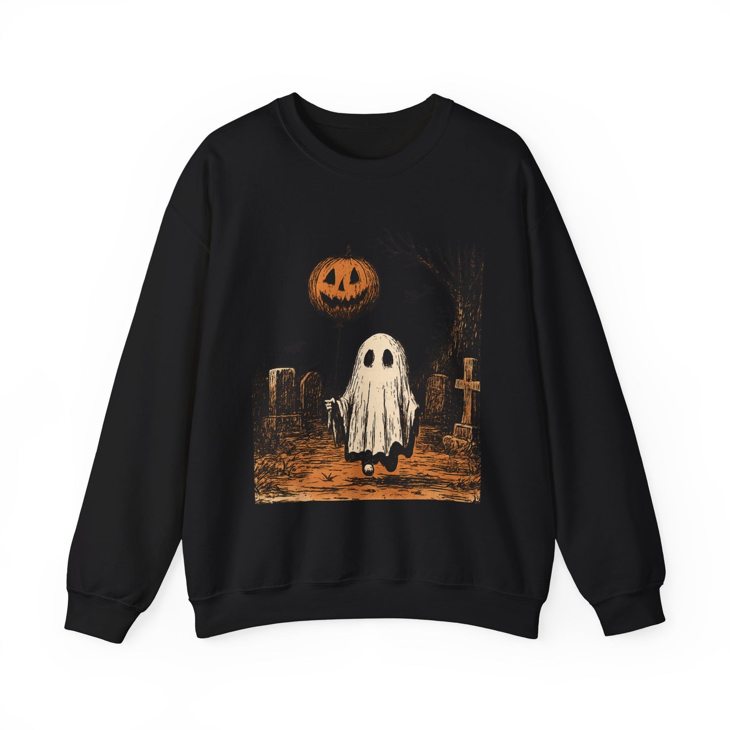 Halloween Ghost Crewneck Sweatshirt - Fall Fashion, Cozy Sweater, Spooky Style, Halloween Decor, Unique Gift
