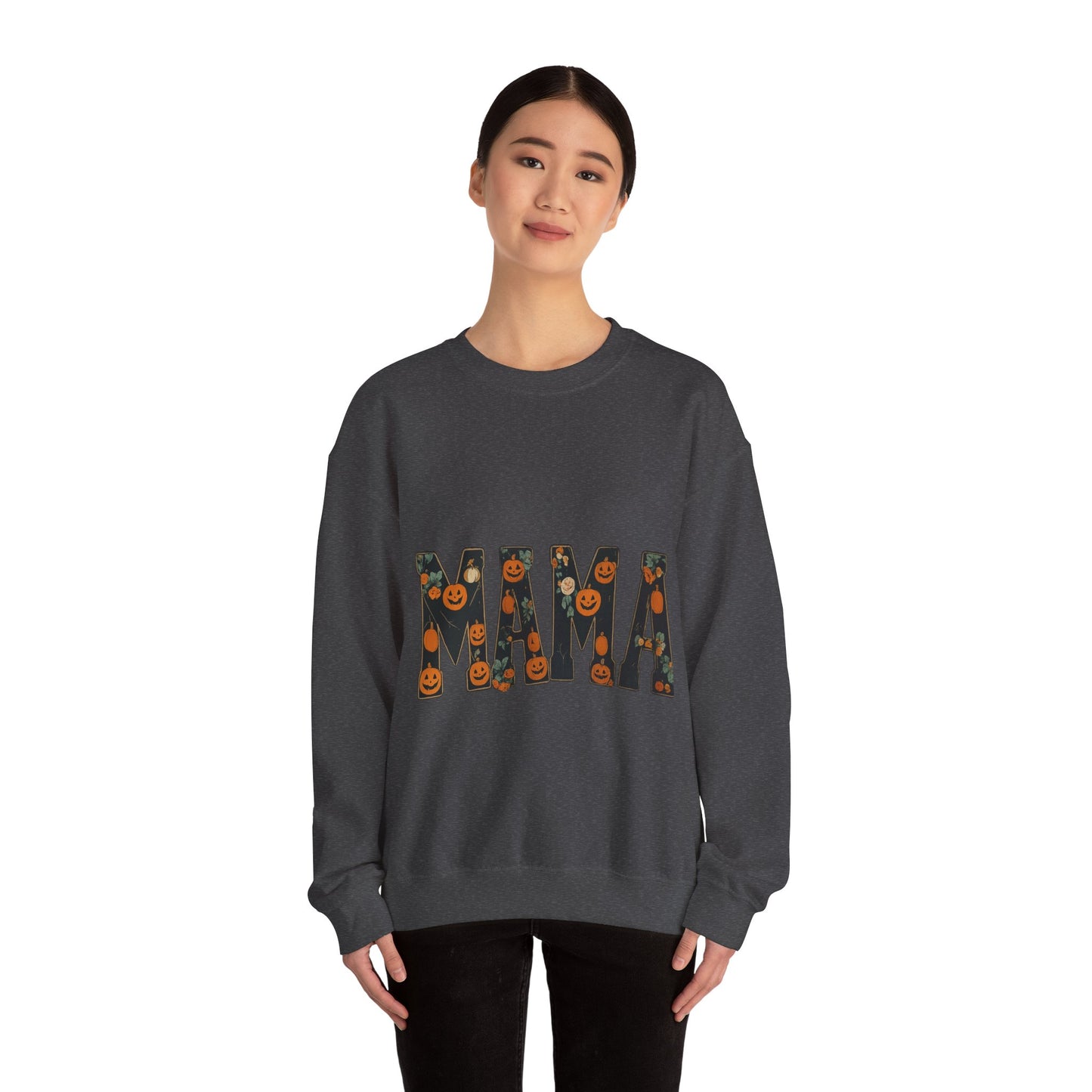 Mama Pumpkin Crewneck Sweatshirt, Fall Fashion, Halloween Gift, Cozy Sweatshirt, Casual Wear, Gift for Moms