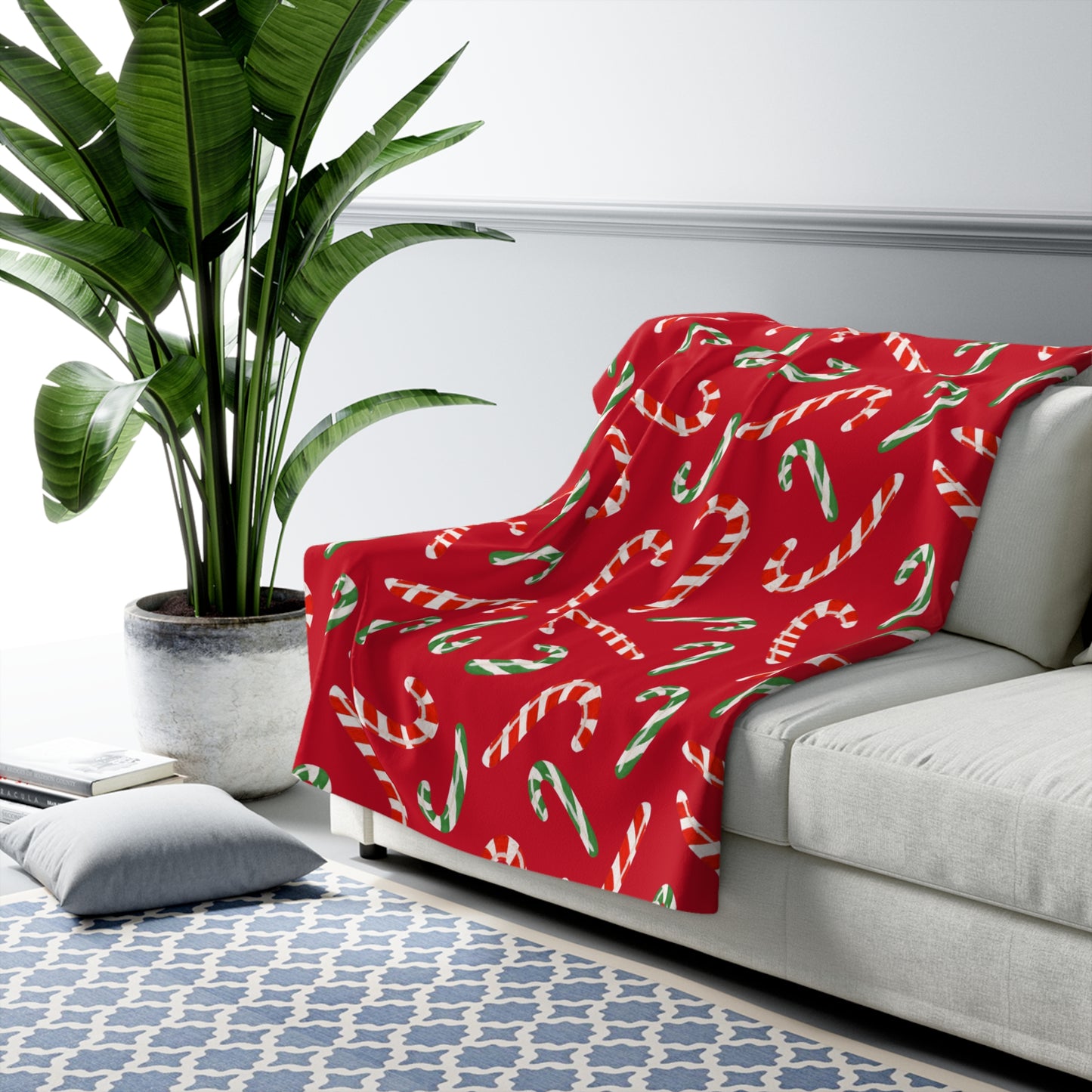 Christmas Candy Cane Blanket