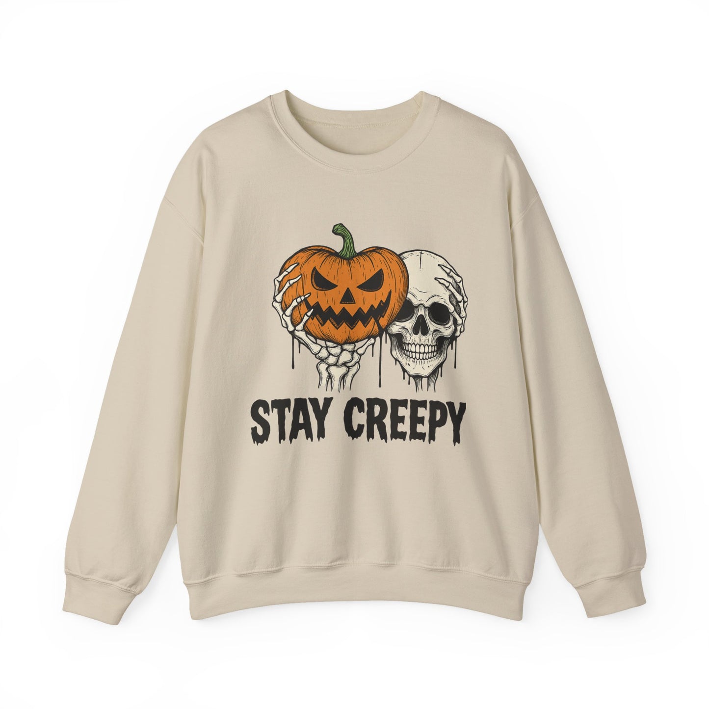 Stay Creepy Crewneck Sweatshirt, Halloween Sweatshirt, Unisex Fall Fashion, Cozy Sweatshirt Apparel, Spooky Halloween, Festive Gift