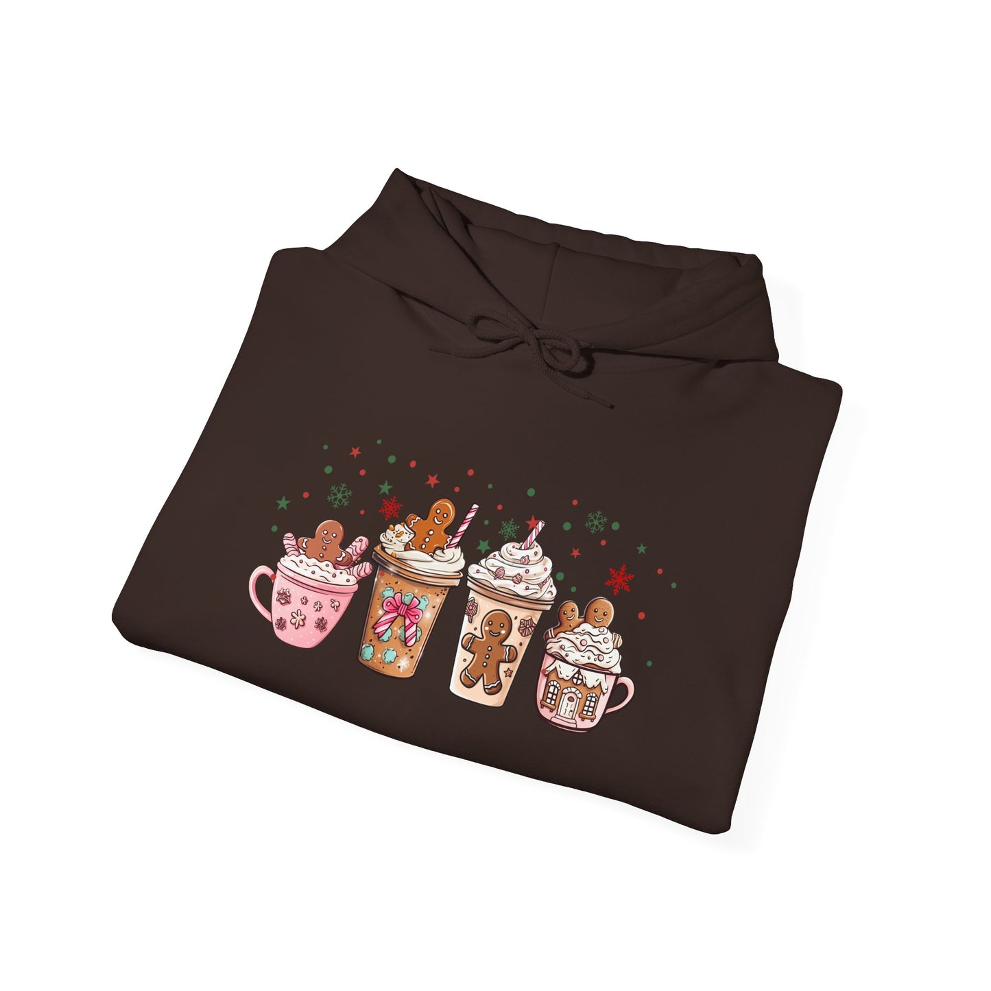 Gingerbread Coffee Holiday Hoodie - Cozy Xmas Sweatshirt, Cute Winter Gift, Christmas Apparel, Festive Layering Pullover