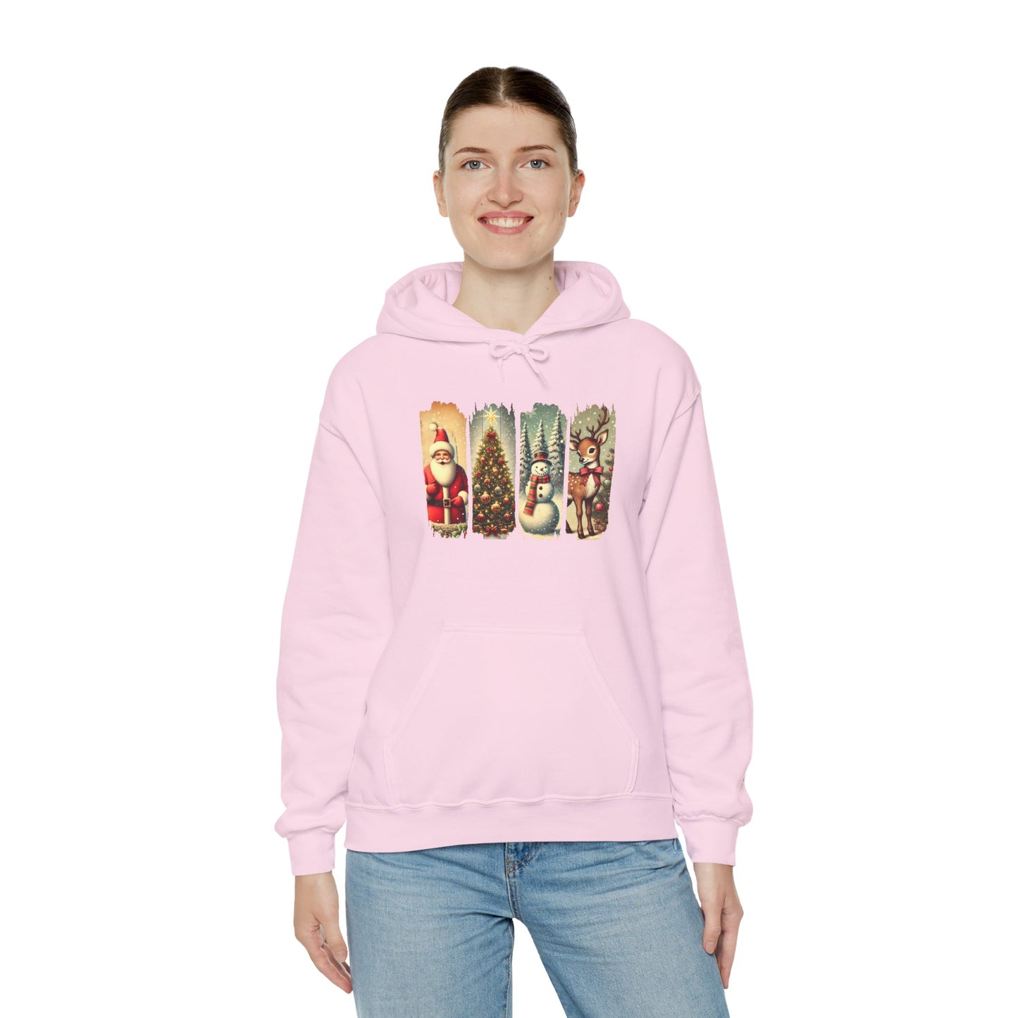 Cozy Christmas Sweatshirt with Vintage Holiday Designs, Unisex Hoodie for Winter, Christmas Gift, Holiday Wear, Festive Apparel
