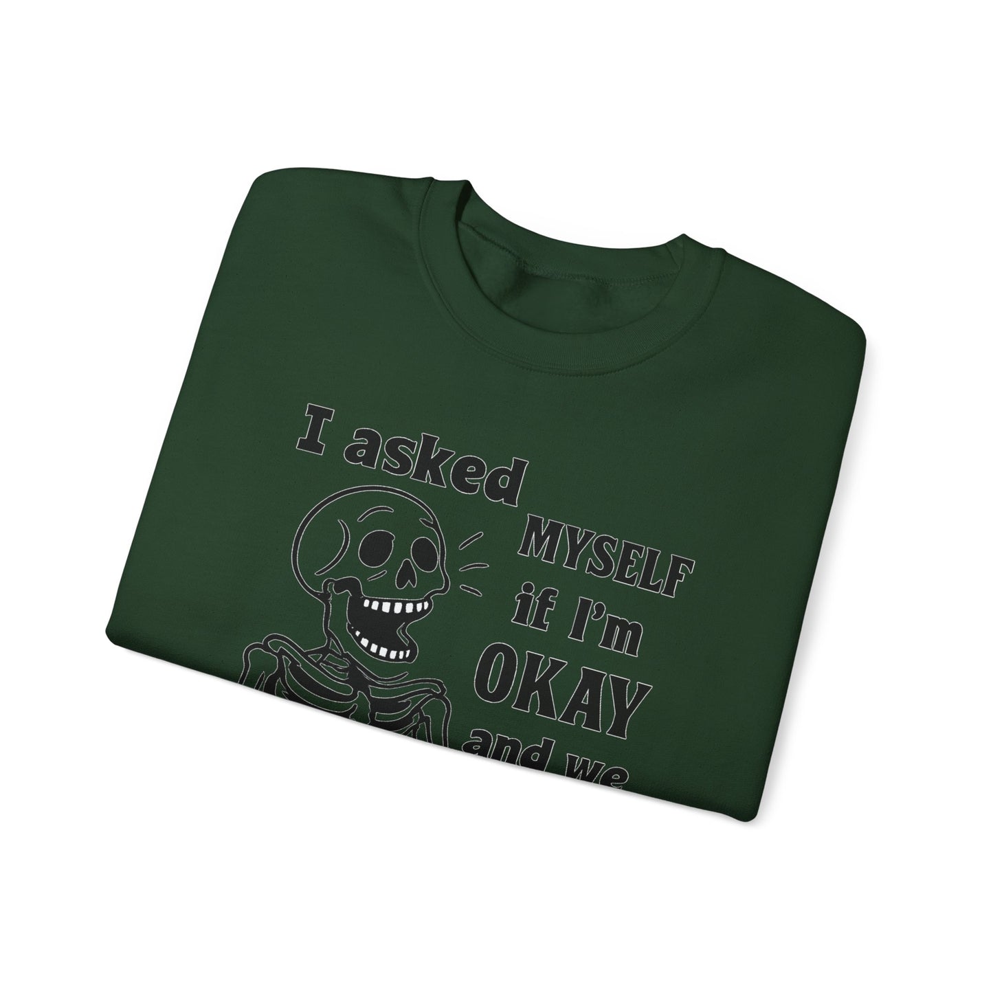 Funny Skeleton Sweatshirt, Unisex Crewneck for Comfort, Perfect for Halloween, Casual Wear, Gift for Friends, Cozy Laughs