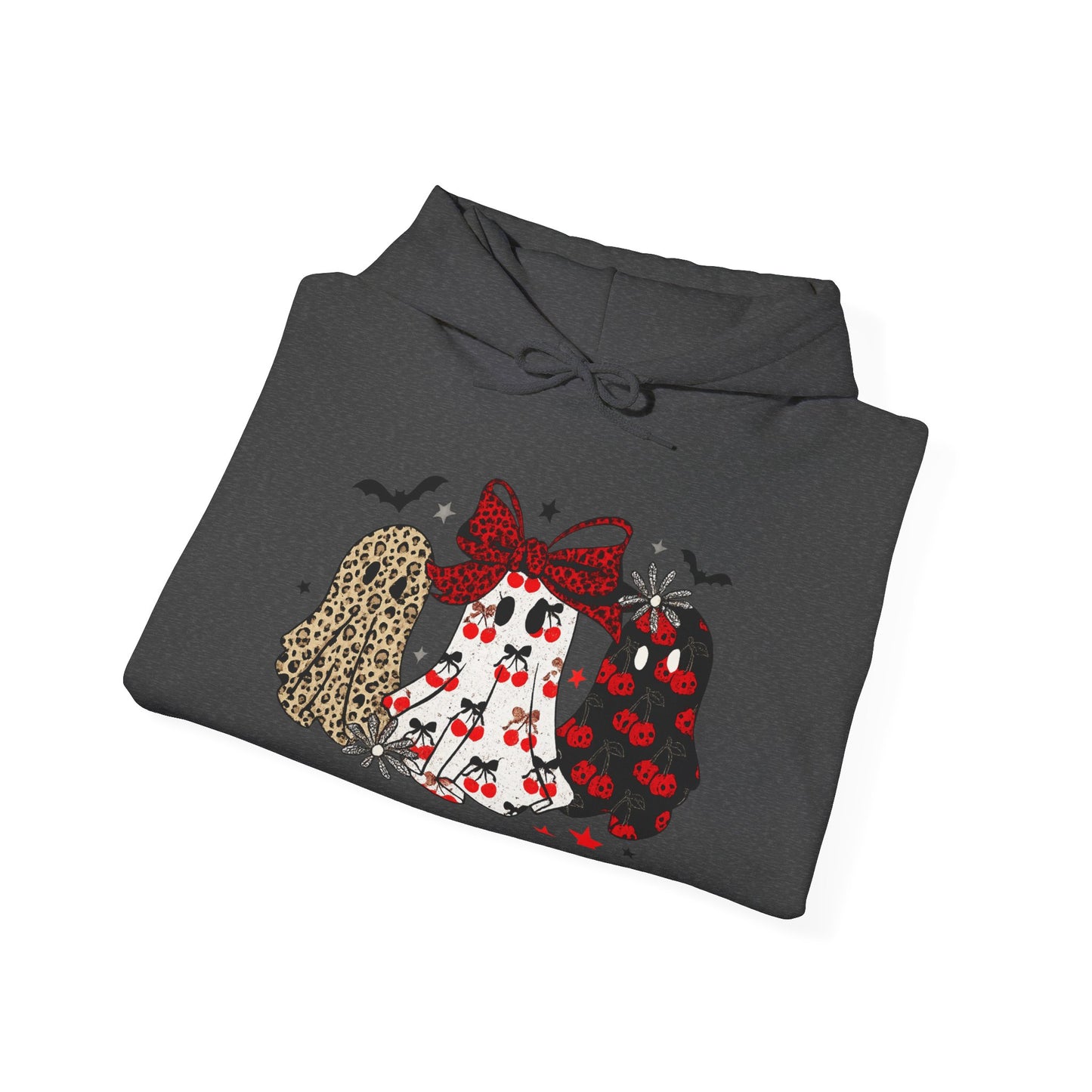 Cute Graphic Hooded Sweatshirt for Women, Cozy Casual Wear, Perfect for Halloween, Bat and Pumpkin Design, Fall Fashion