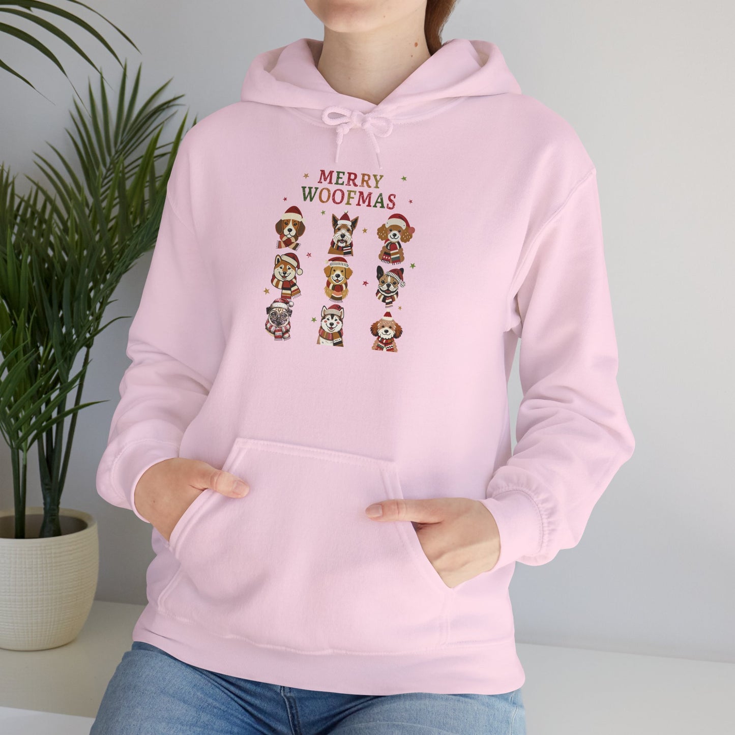 Merry Woofmas Hoodie, Cozy Dog Lover Hoodie, Gift for Pet Owners, Cute Holiday Apparel, Festive Furry Friends Clothing