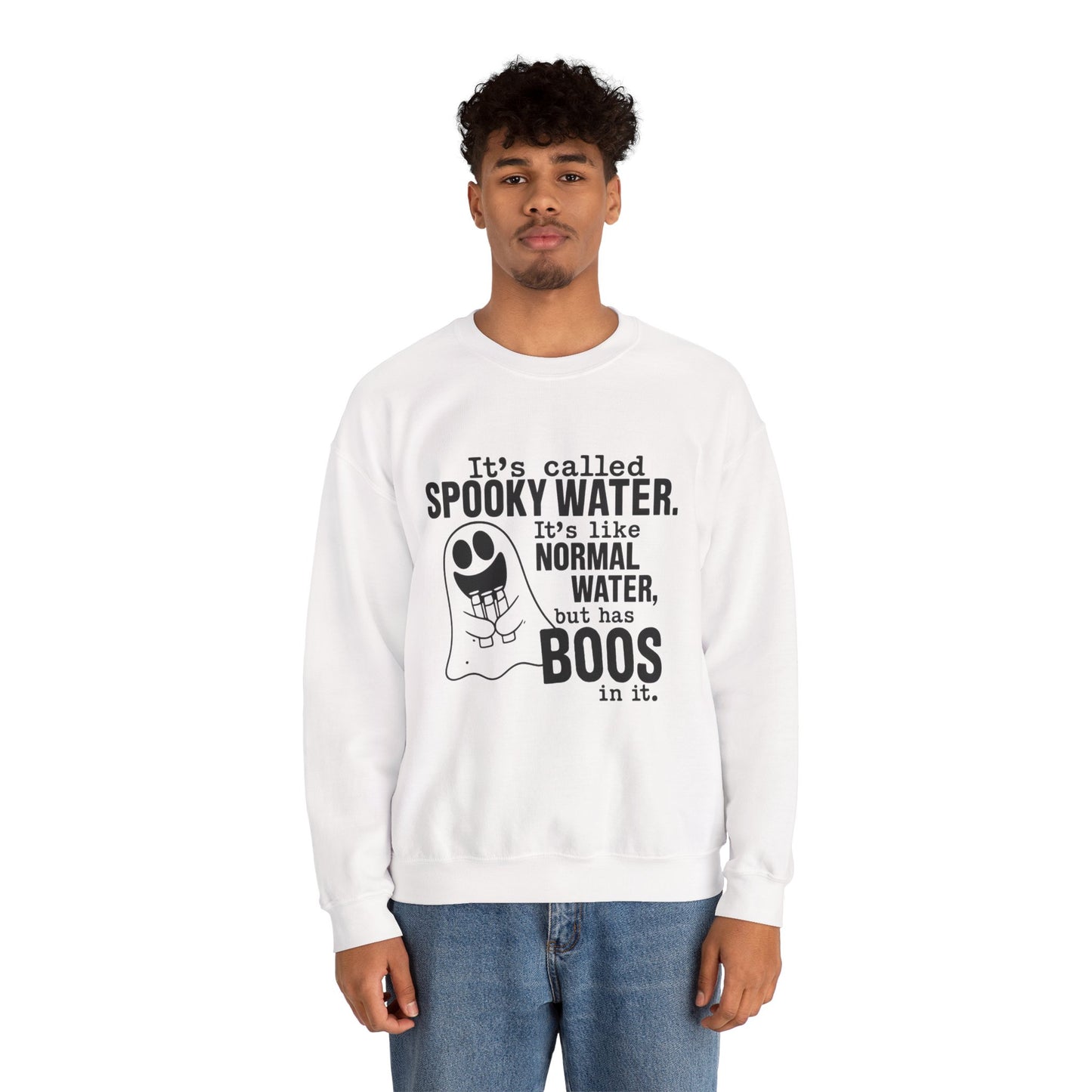 Spooky Water Crewneck Sweatshirt - Fun Halloween Apparel, Unisex Sweatshirt, Cozy Ghost Shirt, Gift for Halloween Lovers, Cute Fall Fashion