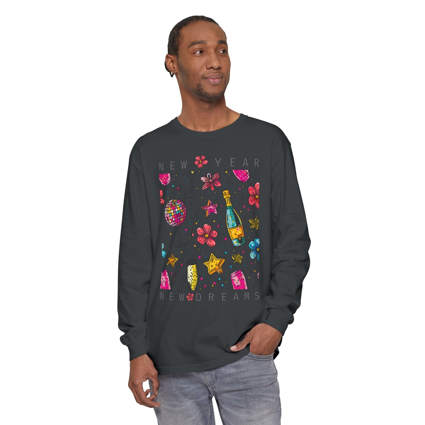 New Year Unisex Garment-dyed Long Sleeve T-Shirt