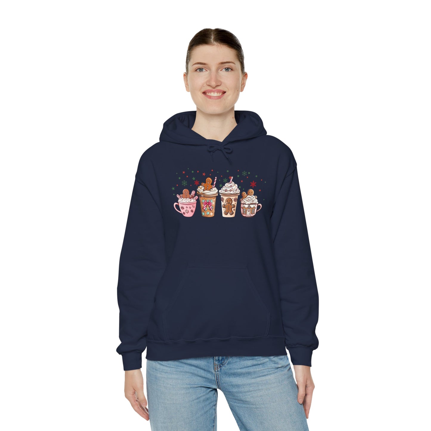Gingerbread Coffee Holiday Hoodie - Cozy Xmas Sweatshirt, Cute Winter Gift, Christmas Apparel, Festive Layering Pullover