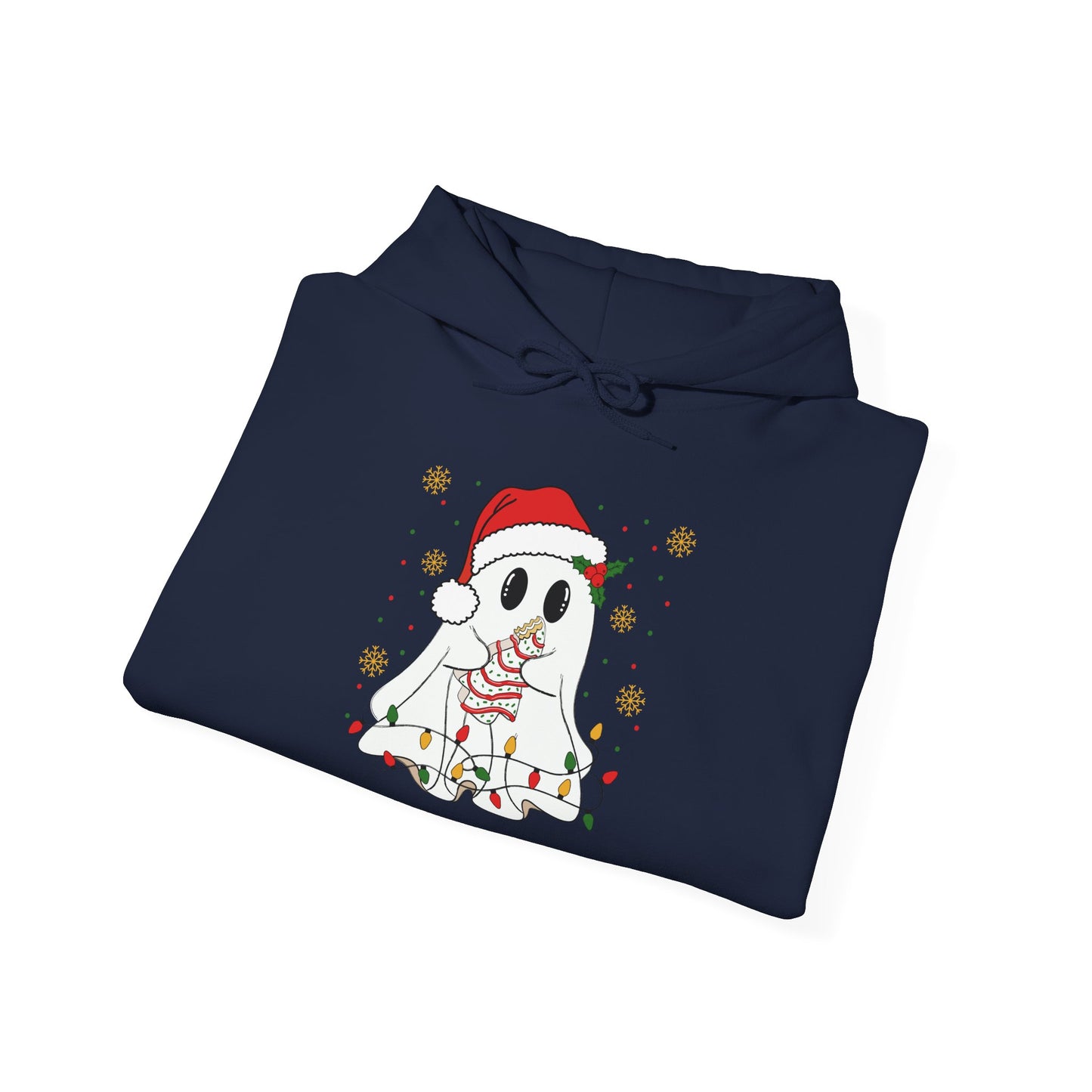Santa Ghost Christmas Hoodie, Unisex Holiday Hoodie, Cute Winter Apparel, Cozy Gift for Ghost Lovers, Funny Xmas Clothing