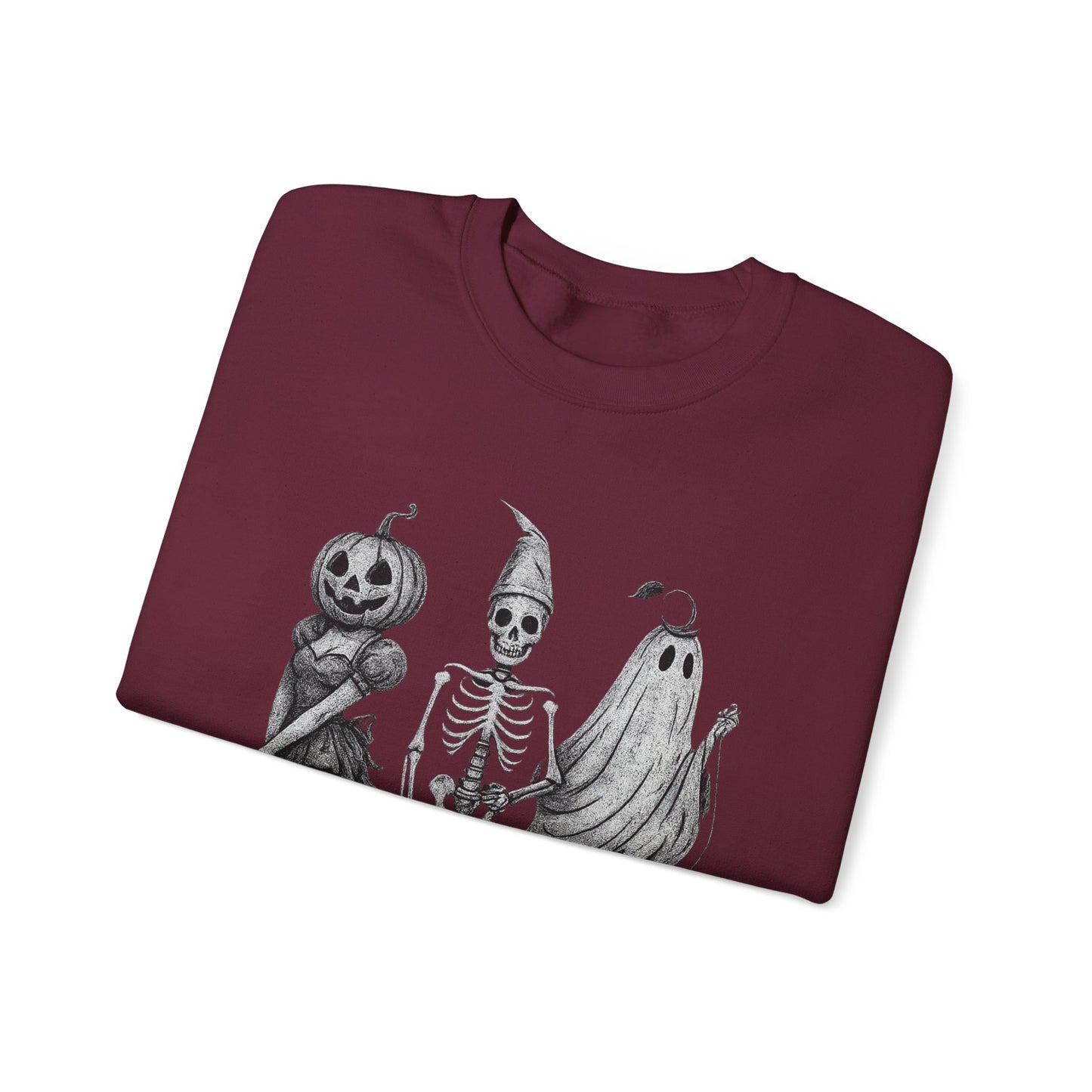 Halloween Sweatshirt with Ghosts and Ghouls Design