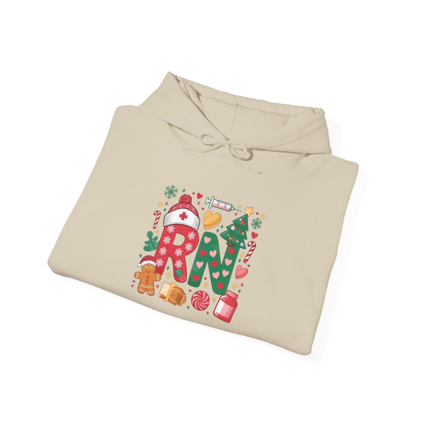 Festive Cozy Hooded Sweatshirt, Holiday Sweatshirt, Christmas Gift, Unisex Hoodie, Seasonal Wear, RN Design