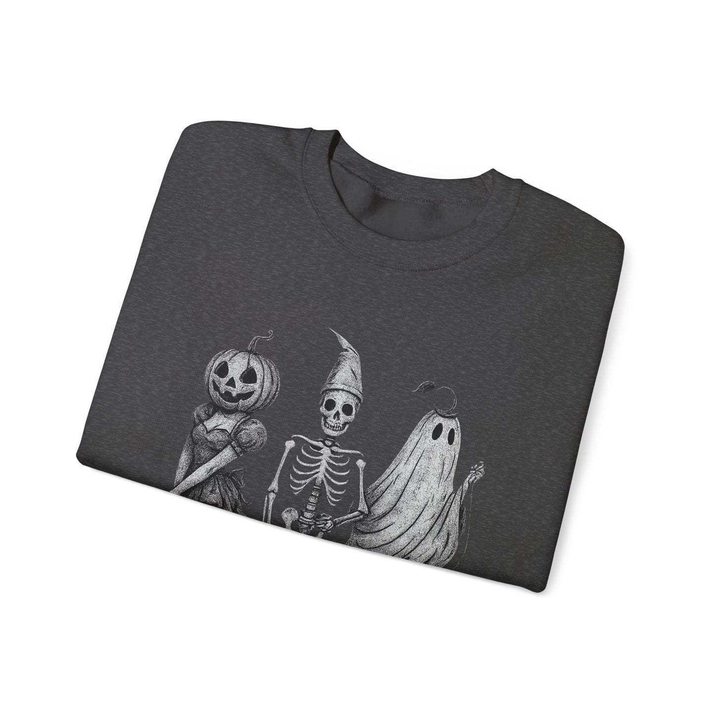 Halloween Sweatshirt with Ghosts and Ghouls Design