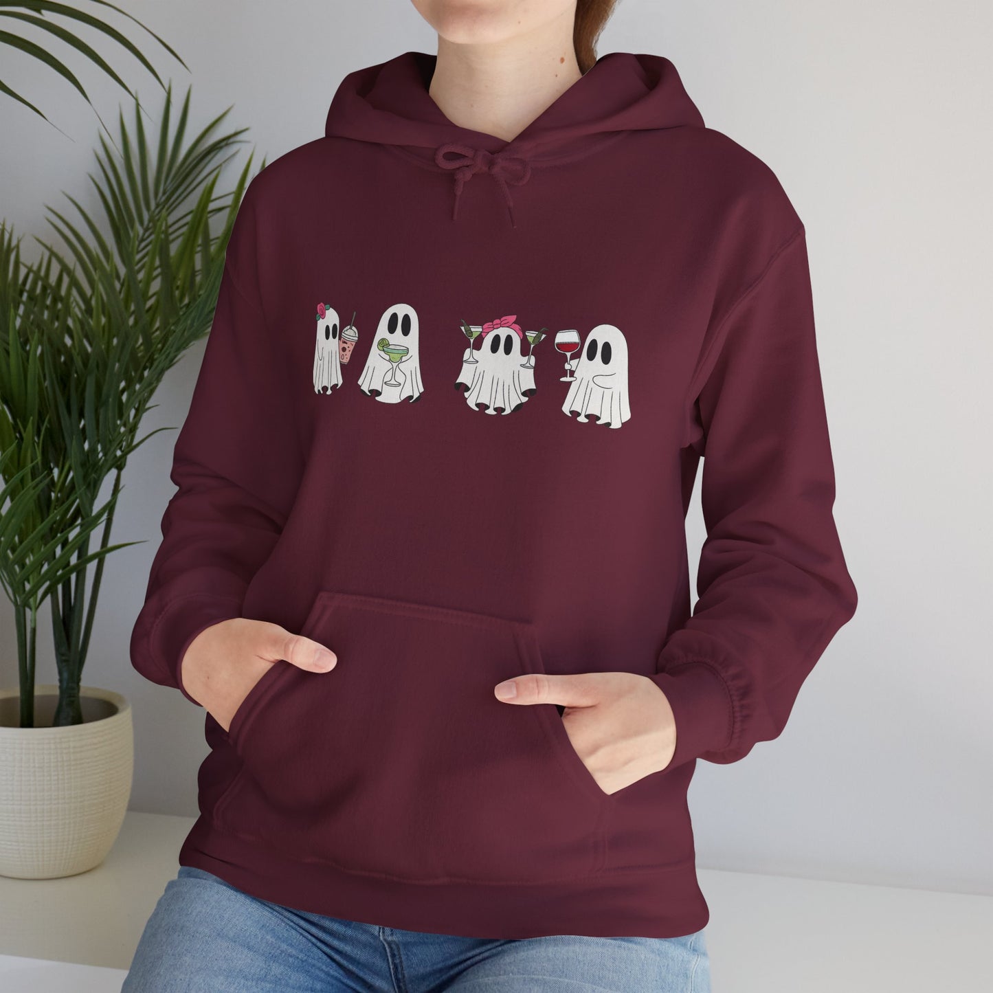 Cute Ghosts Unisex Hoodie - Cozy Halloween Hoodie, Fall Apparel, Gift for Ghost Lovers, Casual Wear, Spooky Season