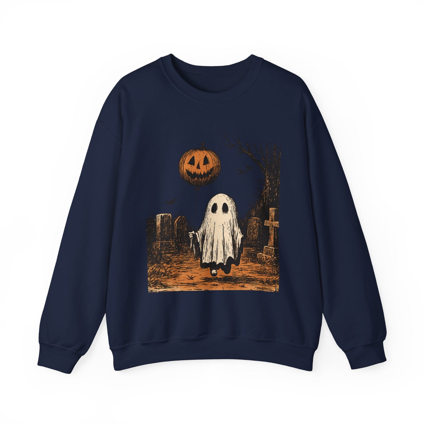 Halloween Ghost Crewneck Sweatshirt - Fall Fashion, Cozy Sweater, Spooky Style, Halloween Decor, Unique Gift