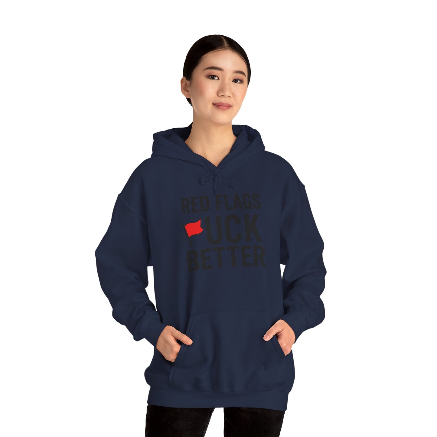 Red Flags Hoodie - Unisex Heavy Blend Hoodie for Casual Wear, Gift for Friends, Streetwear Style, Funny Hoodie, Soft and Cozy