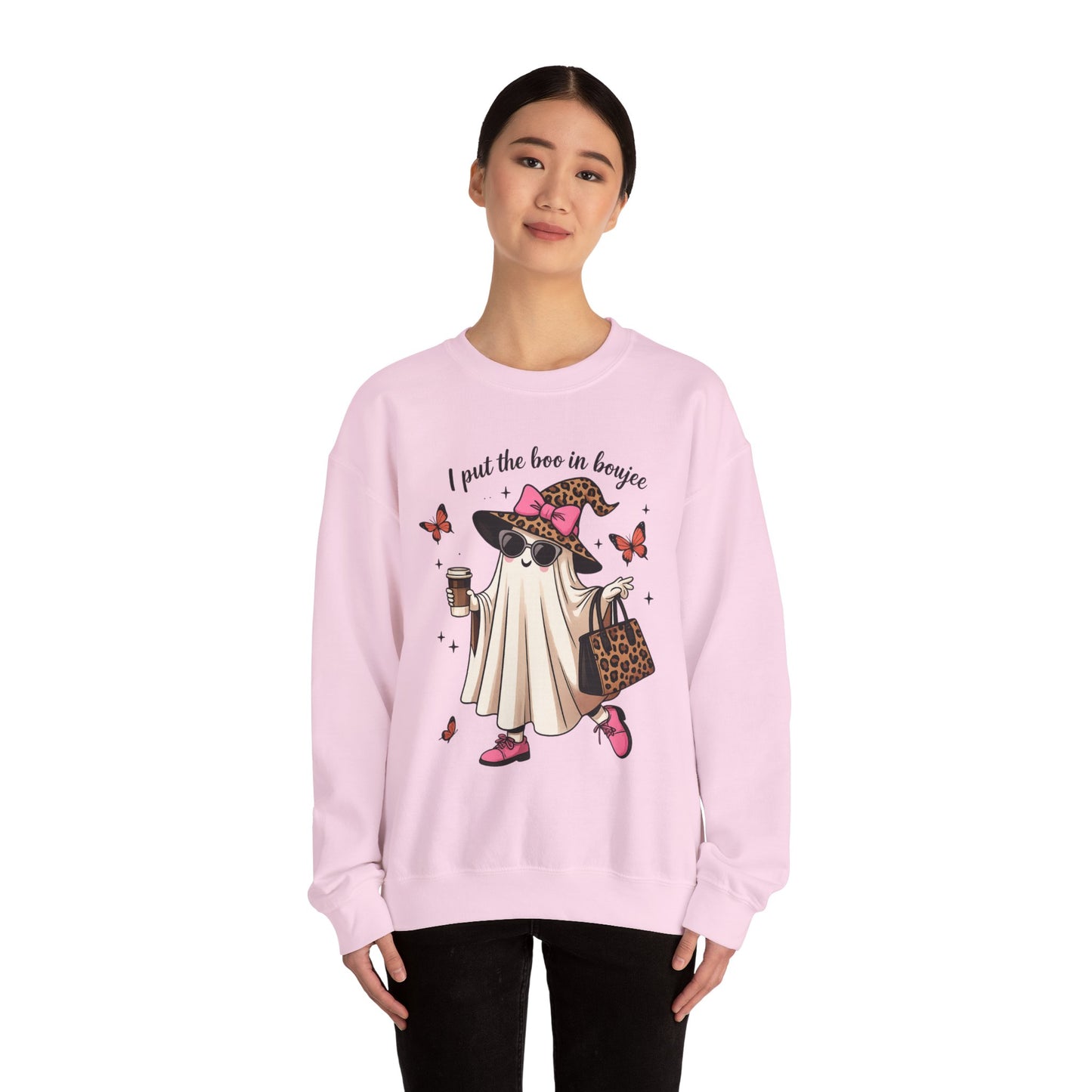 Chic Ghost Crewneck Sweatshirt | Halloween Cozy Apparel, Casual Outfit, Trendy Gift, Fall Fashion