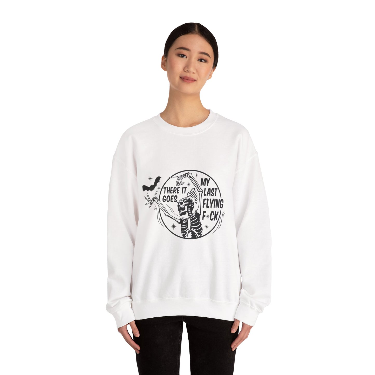 Sassy Skeleton Graphic Sweatshirt, Funny Crewneck, Unisex Humor Apparel, Perfect for Halloween, Unique Gift for Friends, Casual Wear