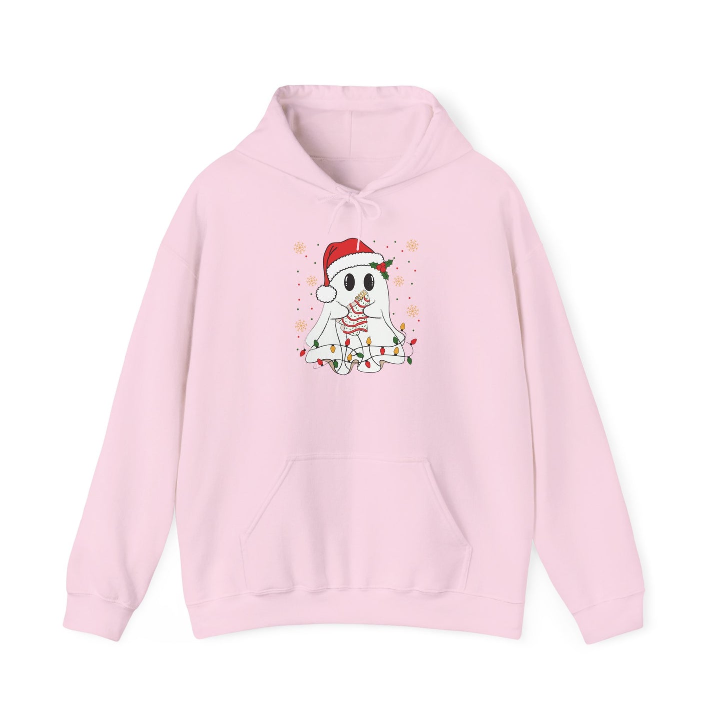 Santa Ghost Christmas Hoodie, Unisex Holiday Hoodie, Cute Winter Apparel, Cozy Gift for Ghost Lovers, Funny Xmas Clothing