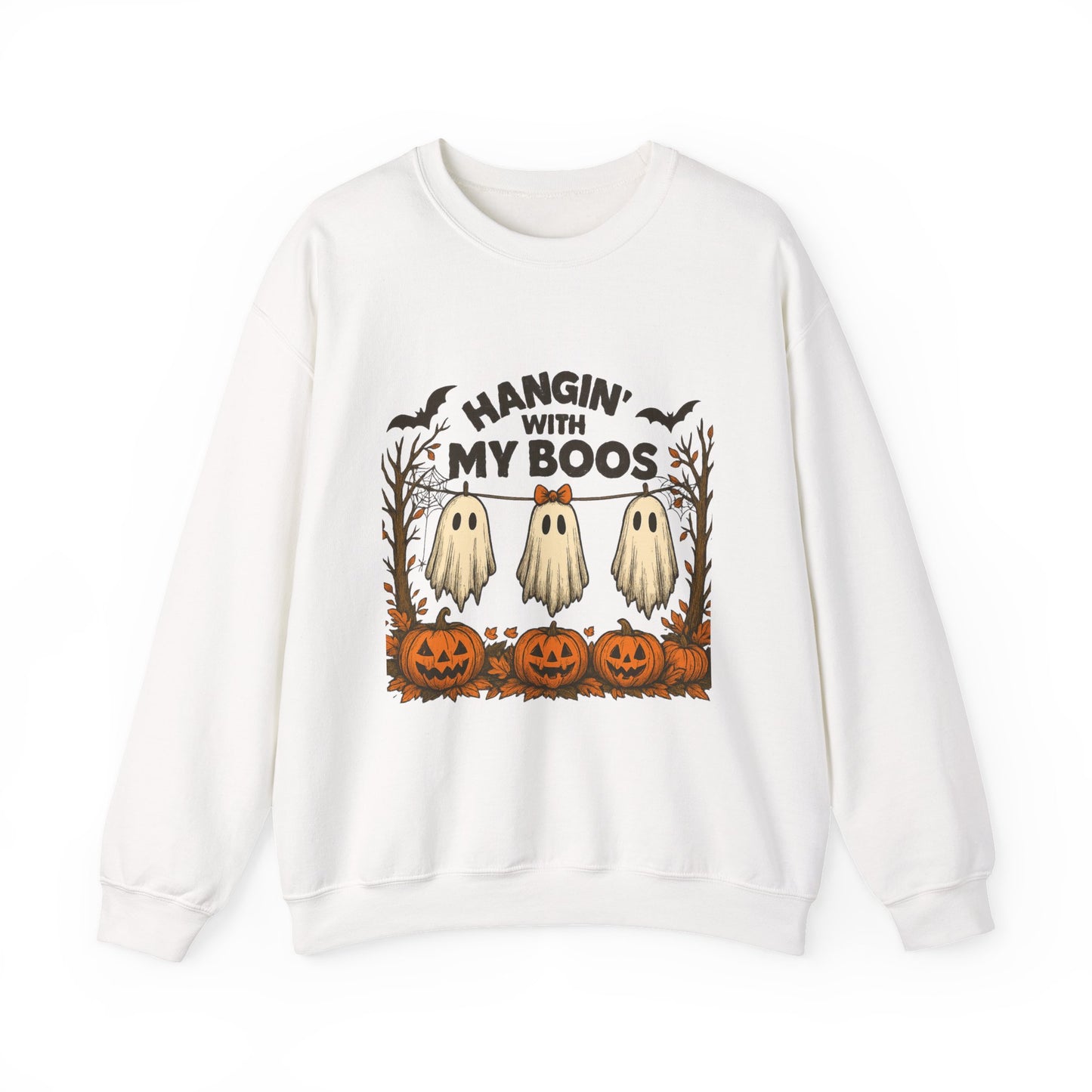 Halloween Ghost Sweatshirt, Cozy Unisex Crewneck, Fall Apparel, Halloween Costume, Spooky Season Outfit