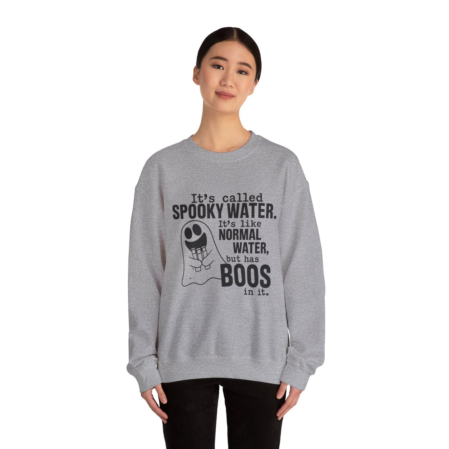 Spooky Water Crewneck Sweatshirt - Fun Halloween Apparel, Unisex Sweatshirt, Cozy Ghost Shirt, Gift for Halloween Lovers, Cute Fall Fashion
