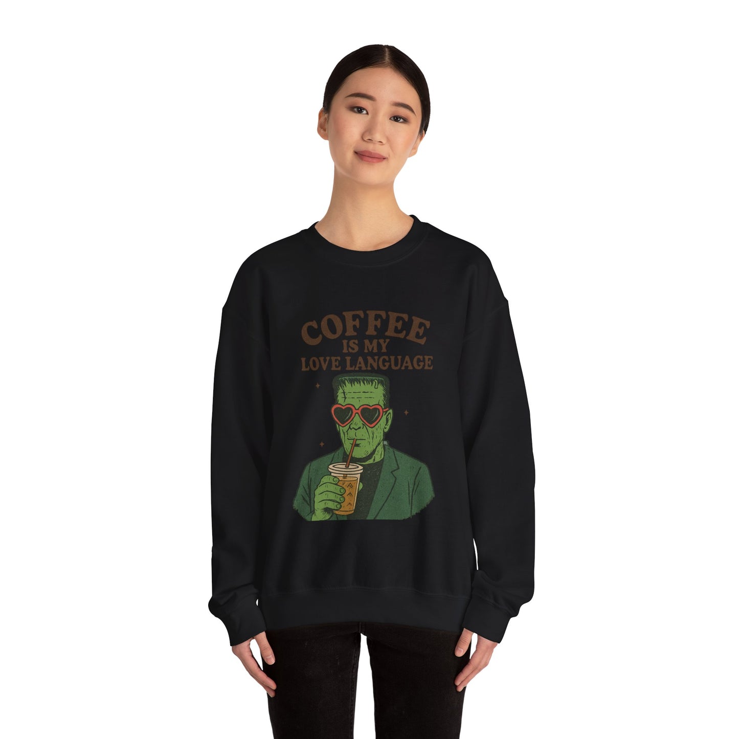 Coffee Lover's Unisex Crewneck Sweatshirt, Gift for Coffee Enthusiasts, Funny Sweatshirt, Halloween Apparel, Cozy Casual Wear