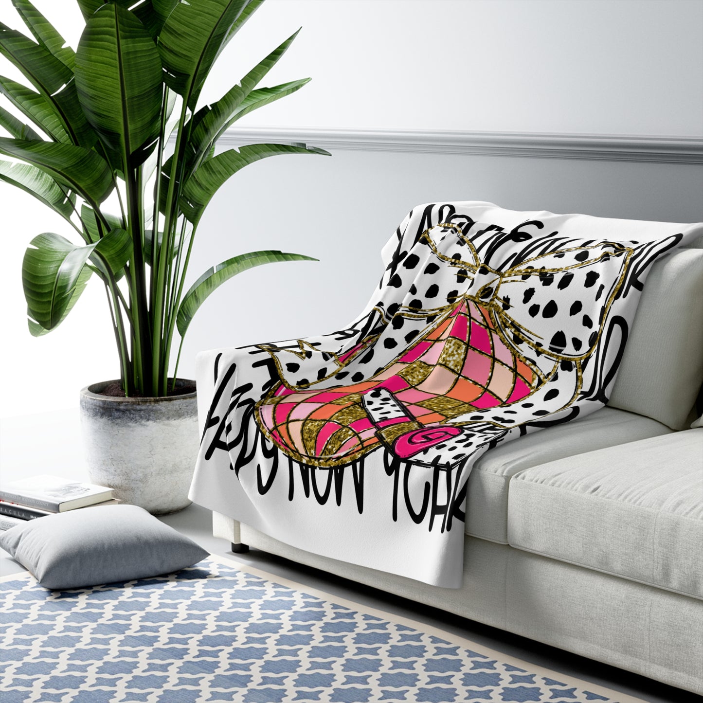New Year Sherpa Fleece Blanket