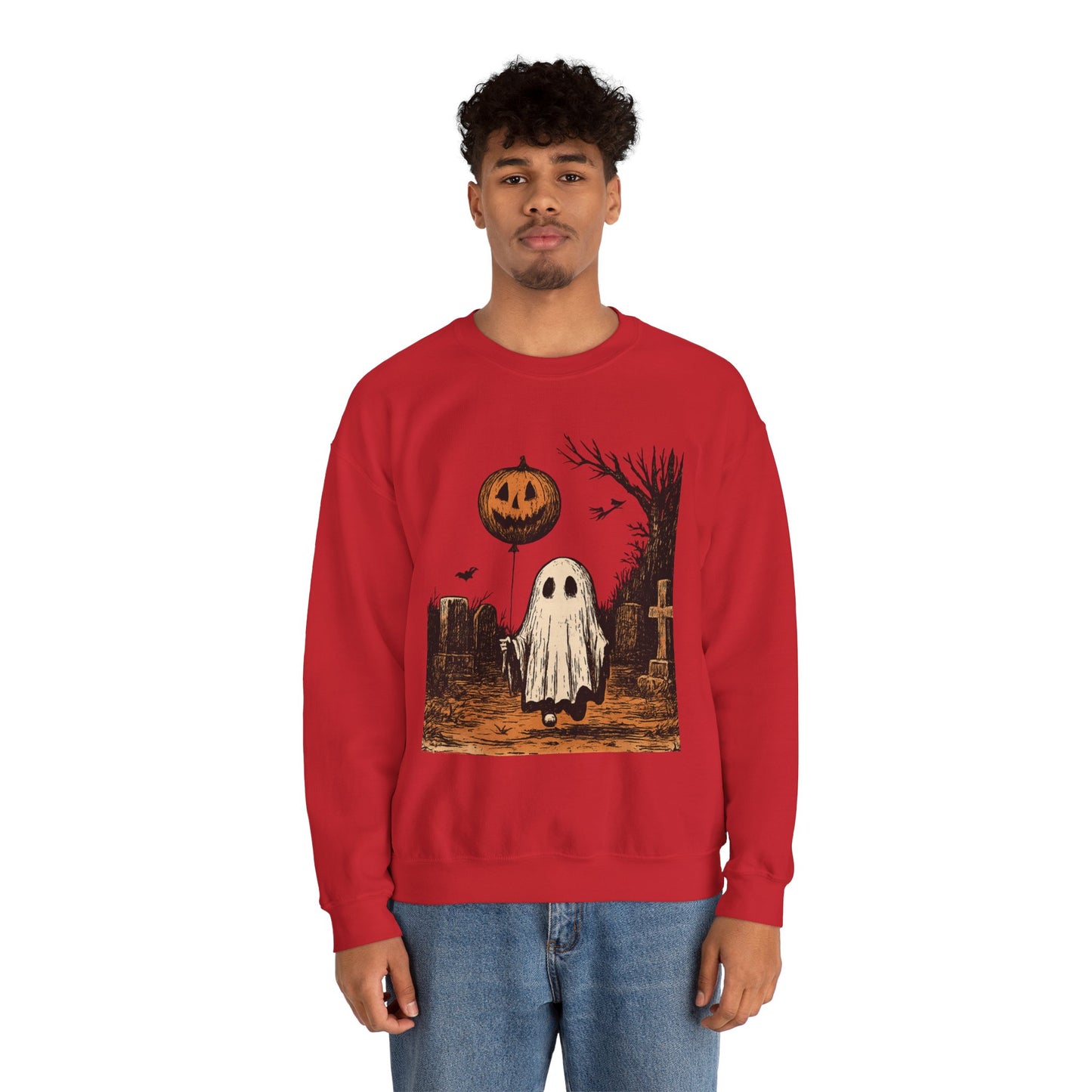 Halloween Ghost Crewneck Sweatshirt - Fall Fashion, Cozy Sweater, Spooky Style, Halloween Decor, Unique Gift