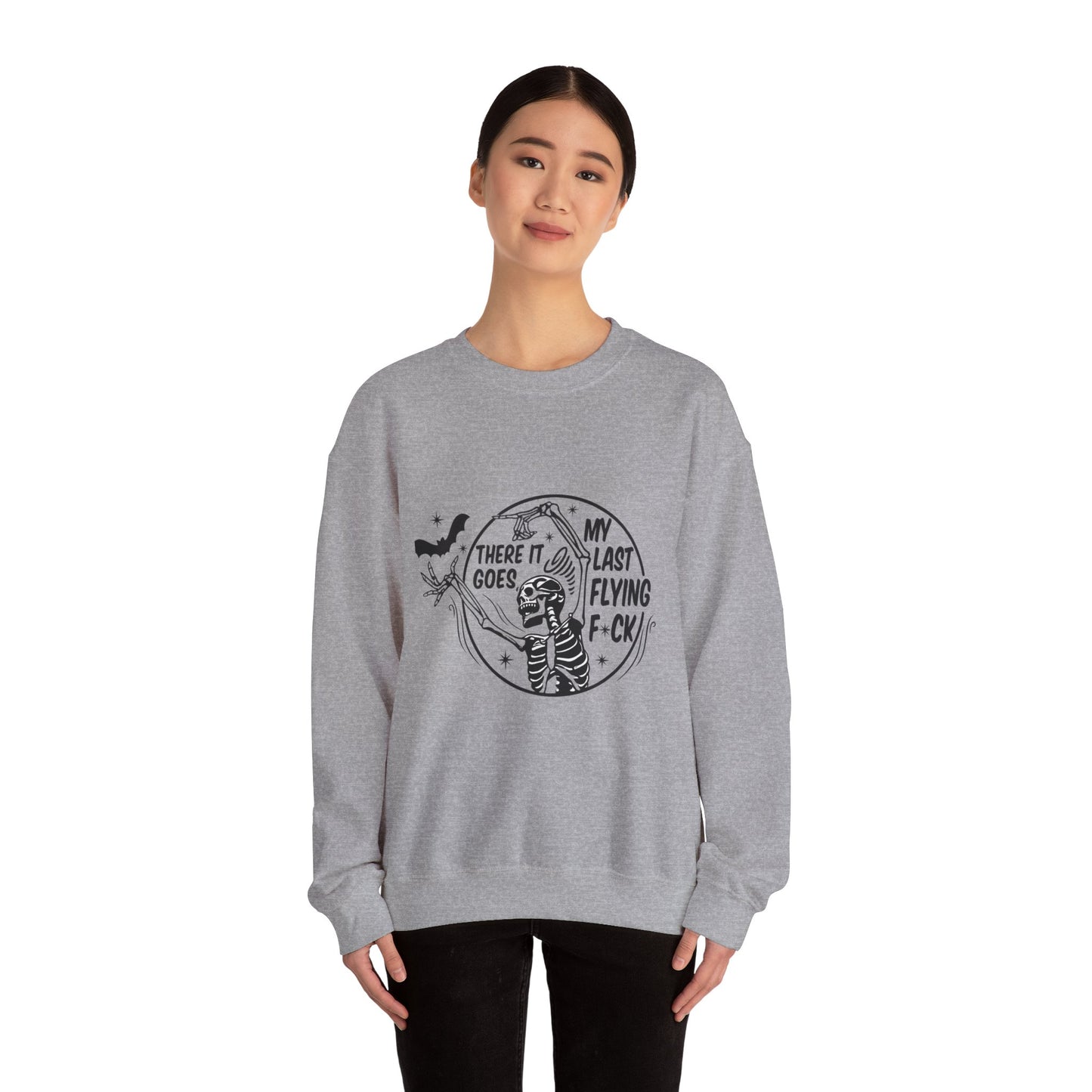 Sassy Skeleton Graphic Sweatshirt, Funny Crewneck, Unisex Humor Apparel, Perfect for Halloween, Unique Gift for Friends, Casual Wear