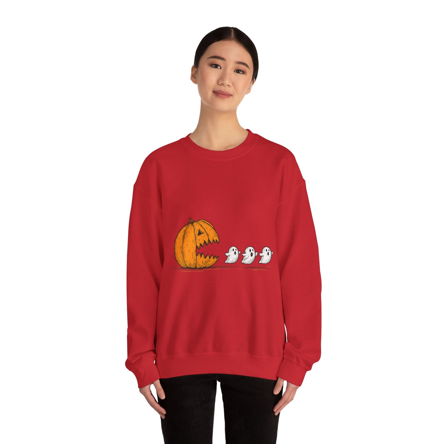 Spooky Pumpkin Ghosts Sweatshirt | Cozy Halloween Crewneck, Fall Fashion, Unisex Gift, Harvest Party Wear, Cute Autumn Outfit