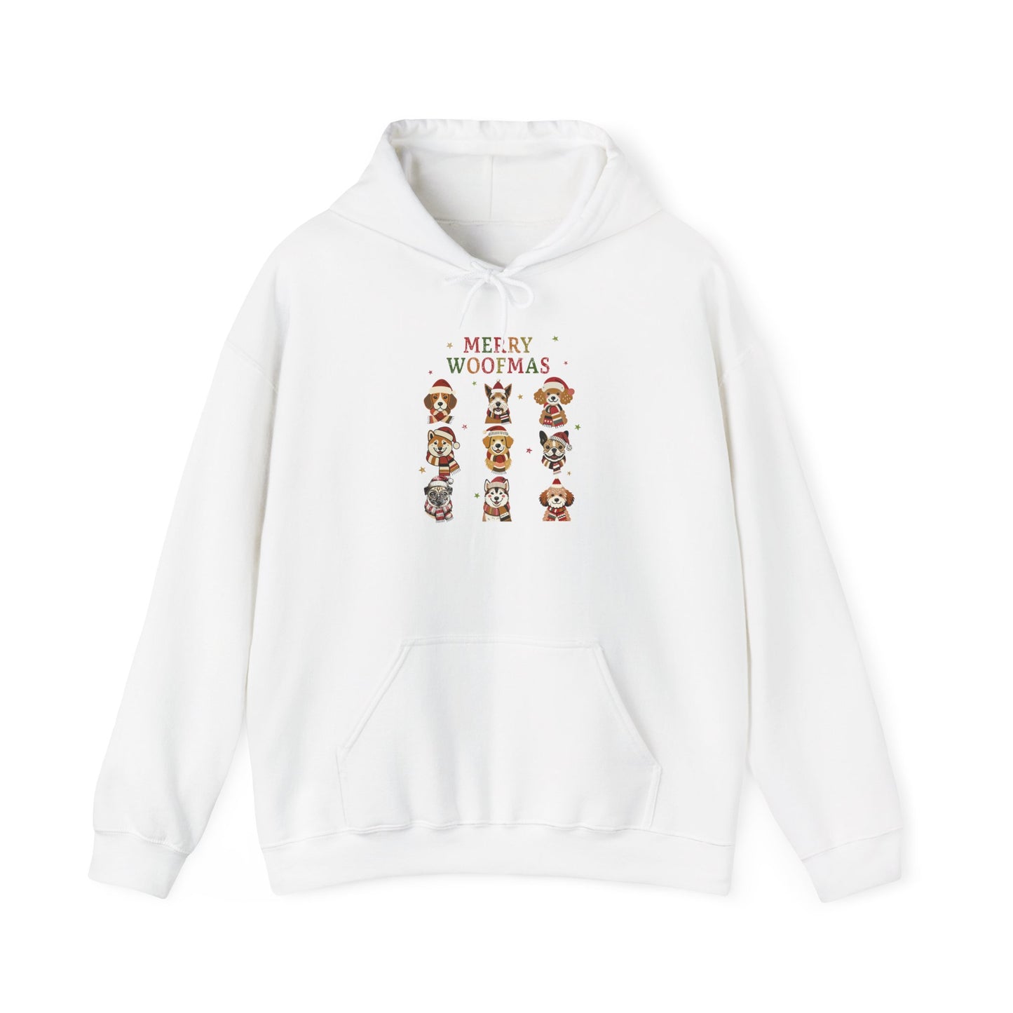 Merry Woofmas Hoodie, Cozy Dog Lover Hoodie, Gift for Pet Owners, Cute Holiday Apparel, Festive Furry Friends Clothing