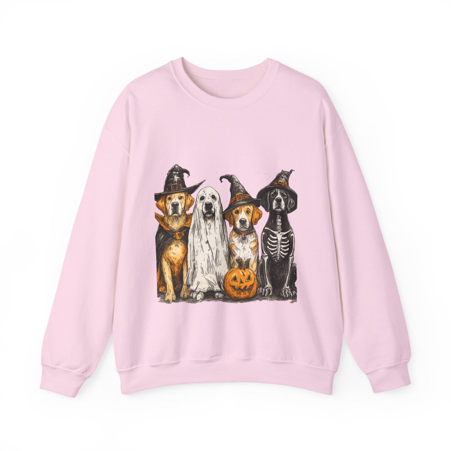 Halloween Dog-Themed Sweatshirt, Cozy Fall Apparel, Unisex Crewneck, Pet Lover Gift, Spooky Season Fashion
