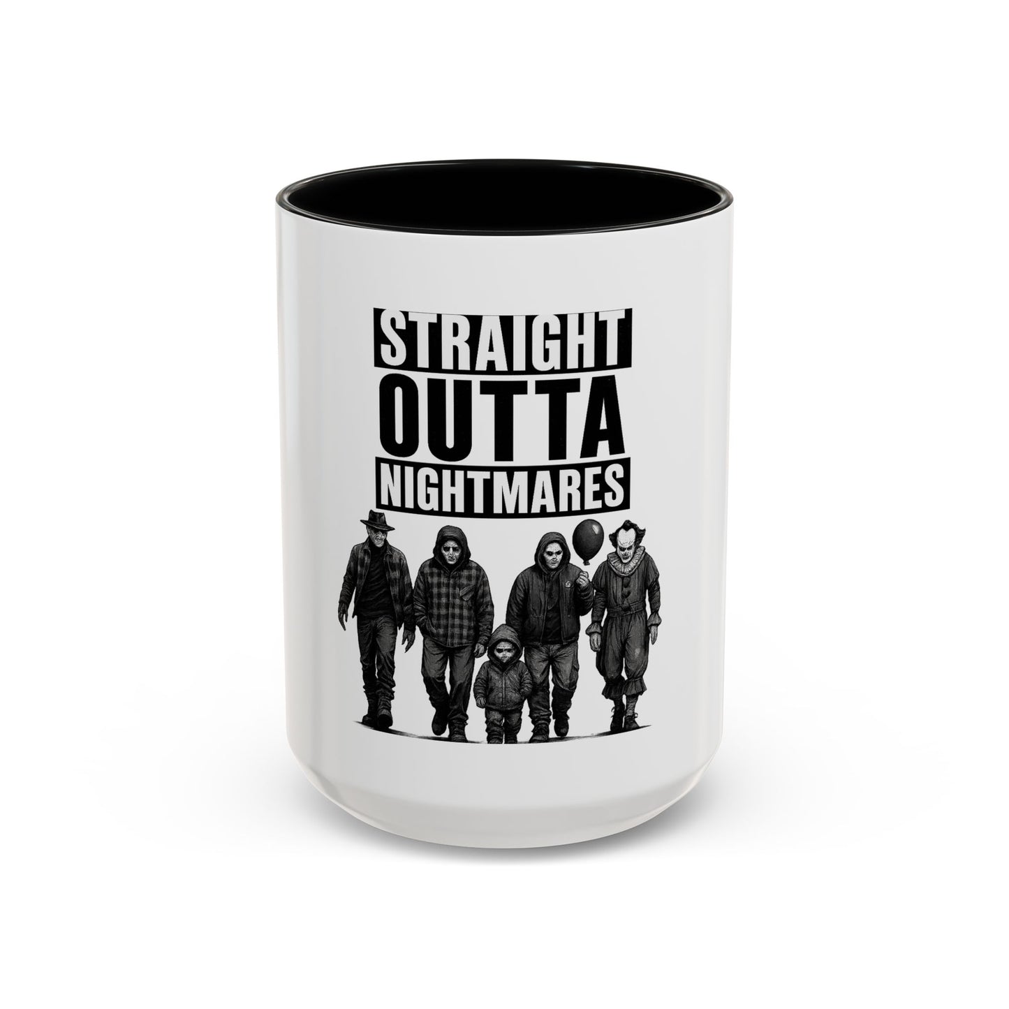 Straight Outta Nightmares Accent Coffee Mug | Spooky Mug, Horror Coffee Cup, Unique Gift for Halloween, Funware, Collectible Tea Mug