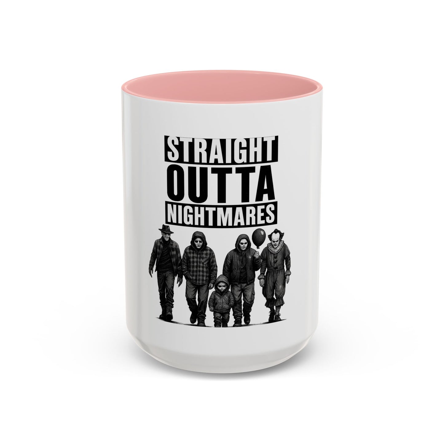 Straight Outta Nightmares Accent Coffee Mug | Spooky Mug, Horror Coffee Cup, Unique Gift for Halloween, Funware, Collectible Tea Mug