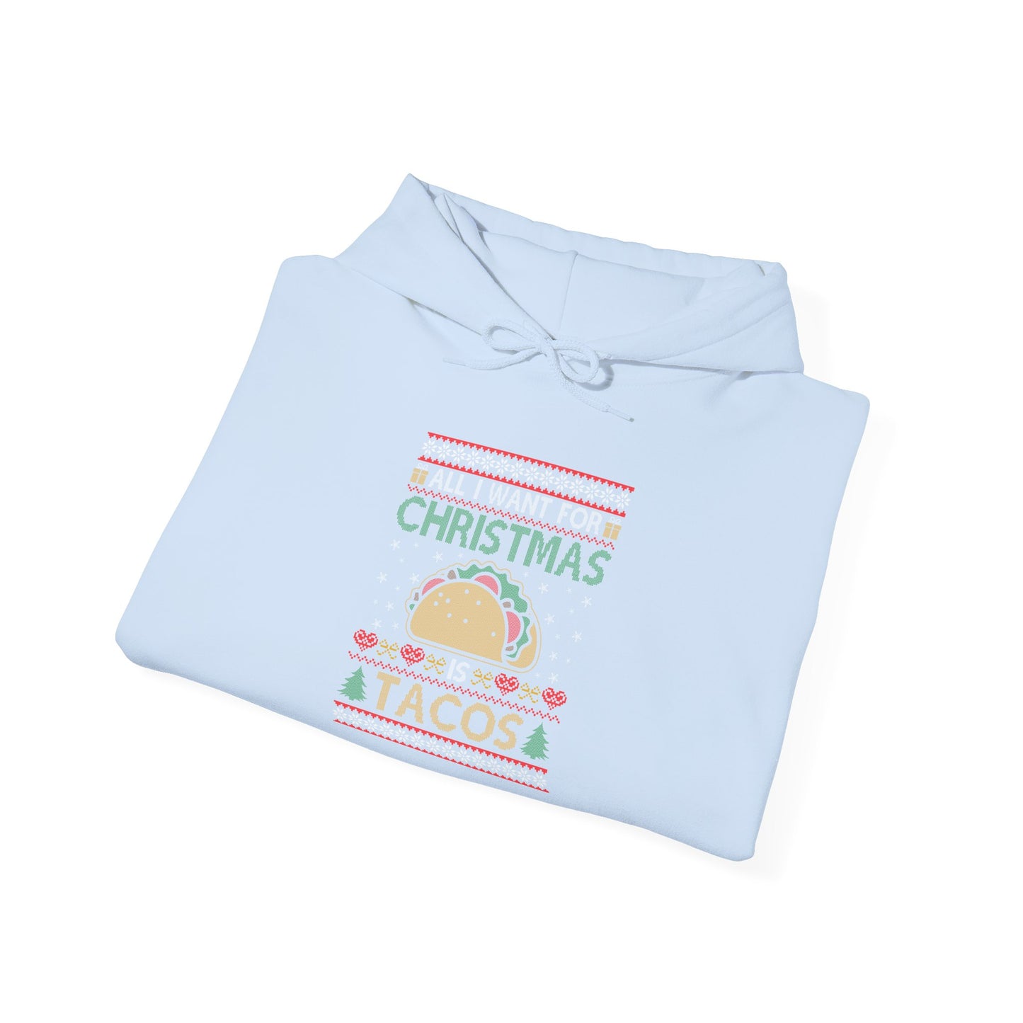 Christmas Tacos Sweatshirt, Holiday Hoodie, Funny Gift for Taco Lovers, Unisex Sweatshirt, Festive Apparel for Winter