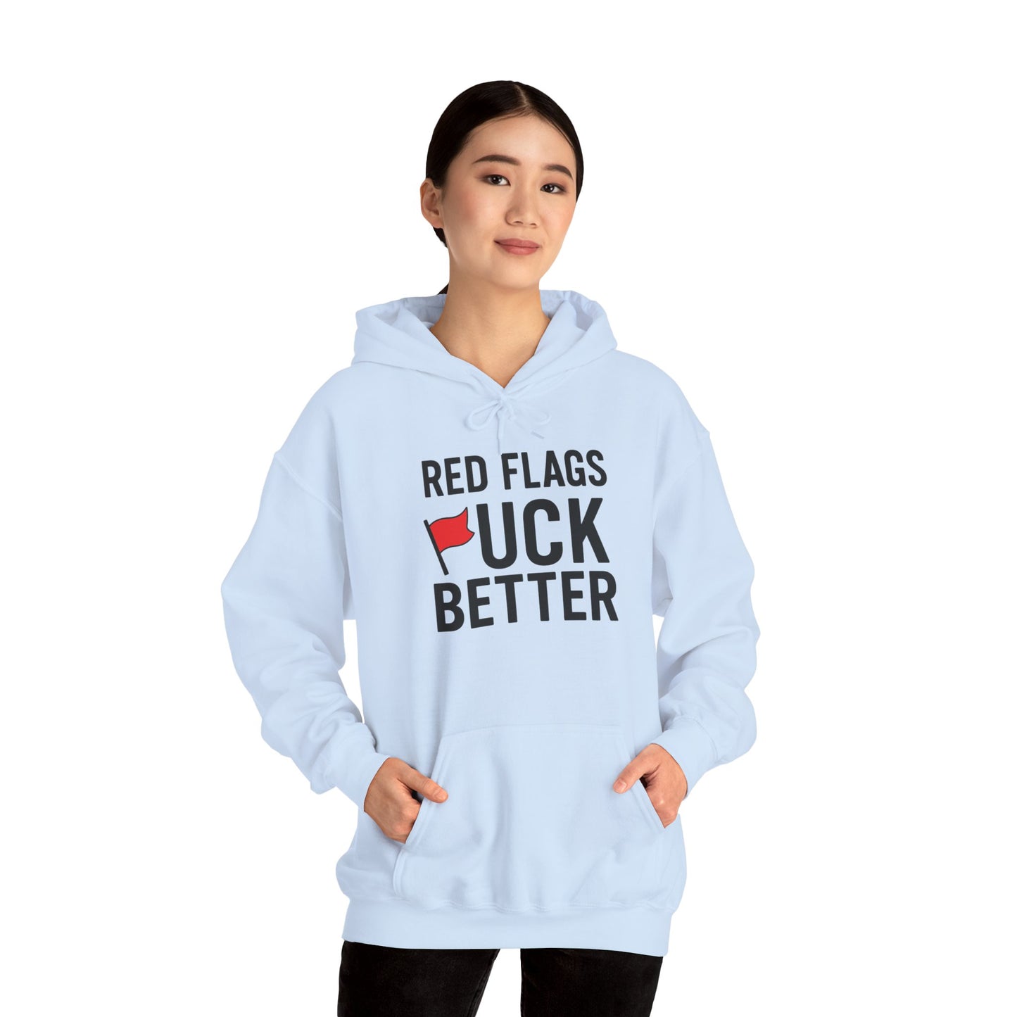 Red Flags Hoodie - Unisex Heavy Blend Hoodie for Casual Wear, Gift for Friends, Streetwear Style, Funny Hoodie, Soft and Cozy