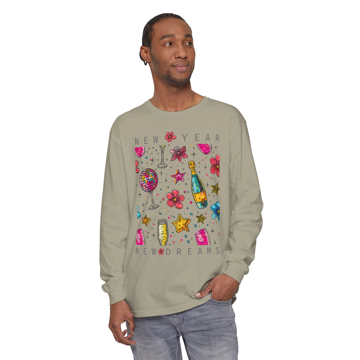 New Year Unisex Garment-dyed Long Sleeve T-Shirt