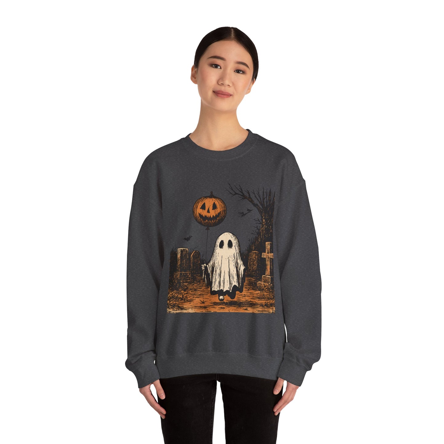 Halloween Ghost Crewneck Sweatshirt - Fall Fashion, Cozy Sweater, Spooky Style, Halloween Decor, Unique Gift