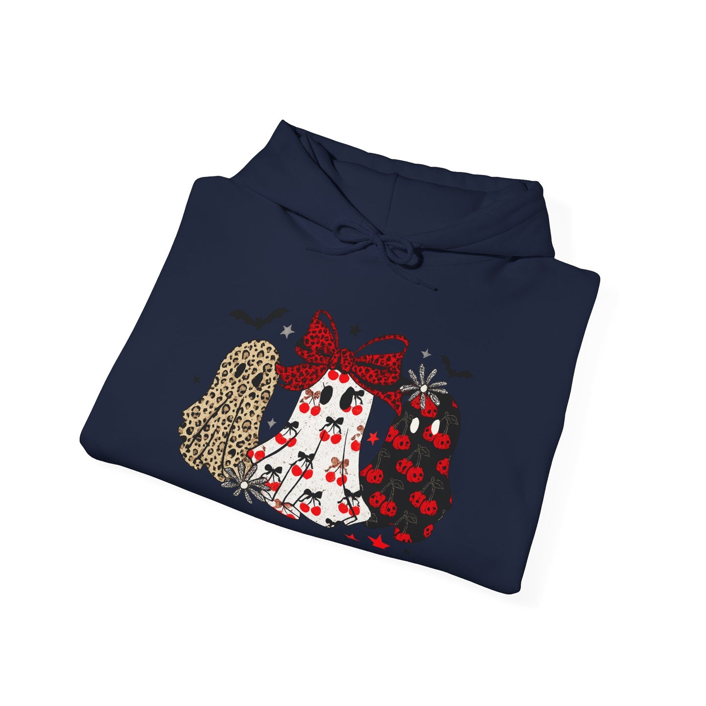 Cute Graphic Hooded Sweatshirt for Women, Cozy Casual Wear, Perfect for Halloween, Bat and Pumpkin Design, Fall Fashion