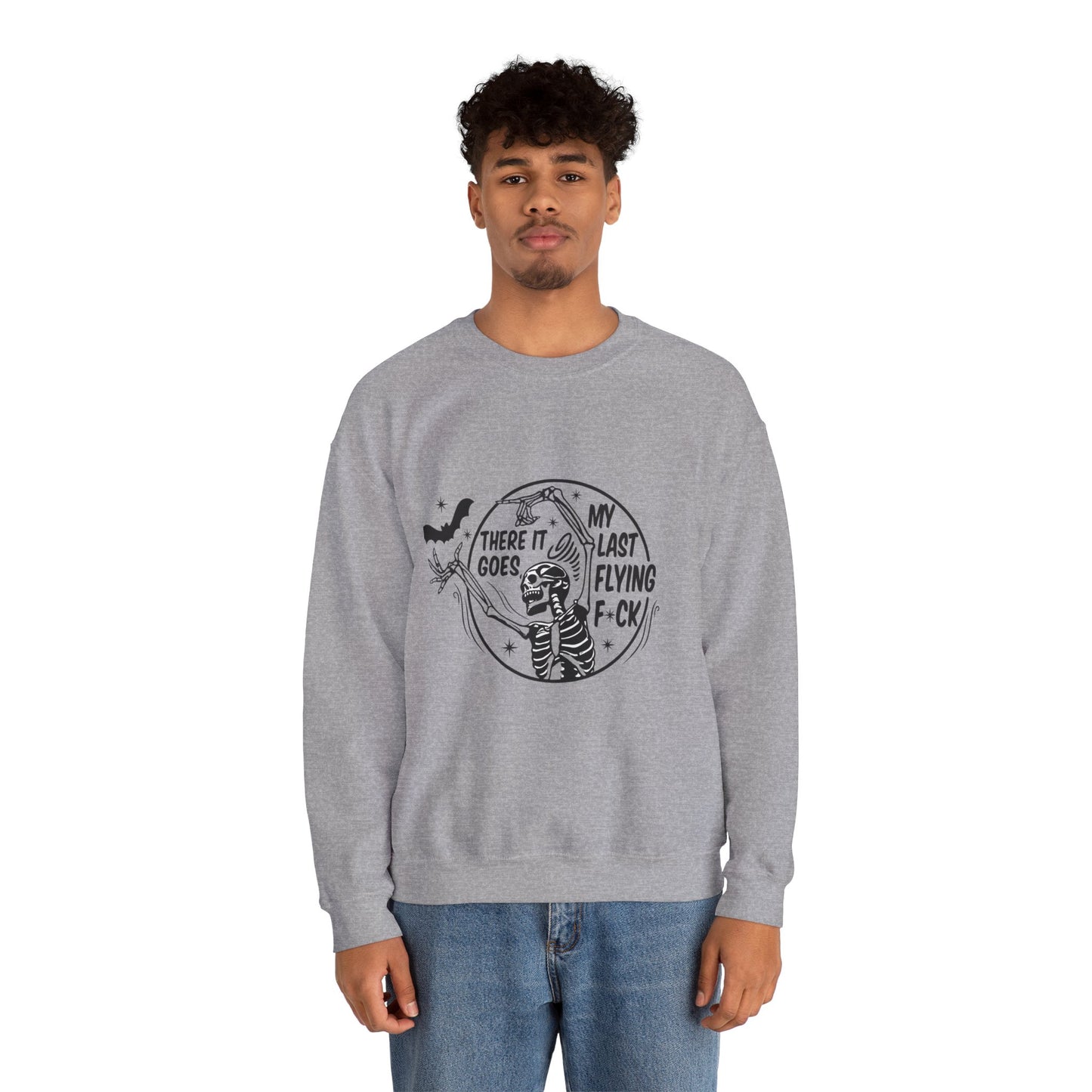 Sassy Skeleton Graphic Sweatshirt, Funny Crewneck, Unisex Humor Apparel, Perfect for Halloween, Unique Gift for Friends, Casual Wear