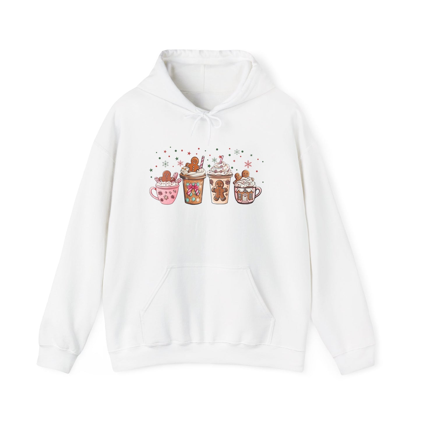 Gingerbread Coffee Holiday Hoodie - Cozy Xmas Sweatshirt, Cute Winter Gift, Christmas Apparel, Festive Layering Pullover