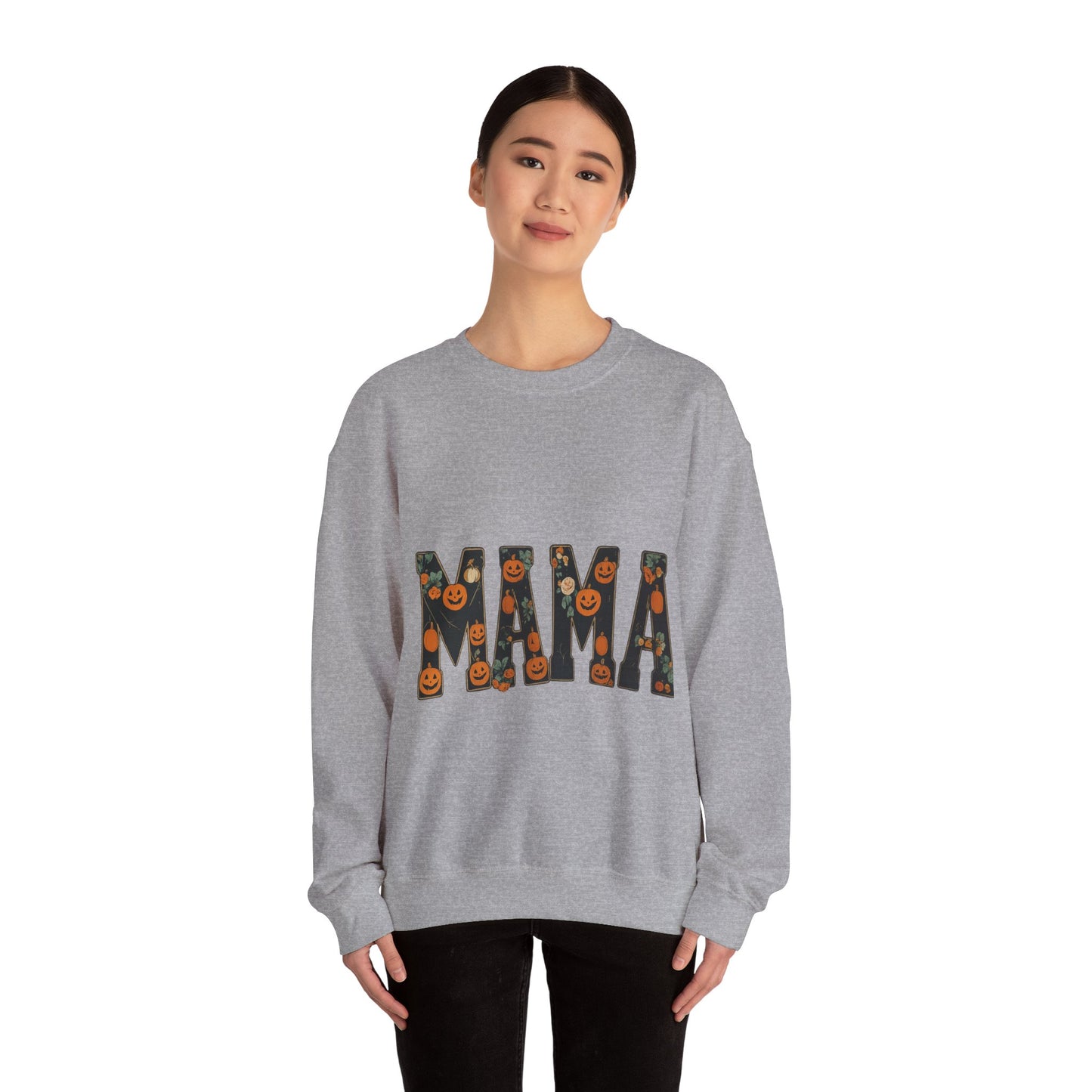 Mama Pumpkin Crewneck Sweatshirt, Fall Fashion, Halloween Gift, Cozy Sweatshirt, Casual Wear, Gift for Moms