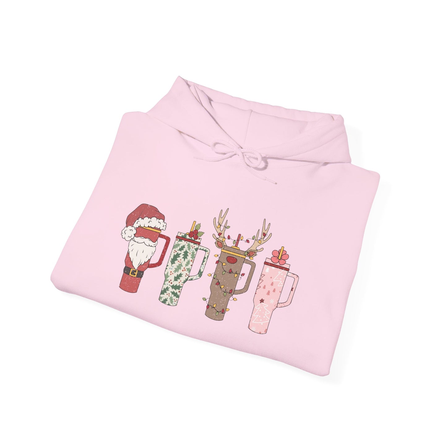 Festive Hot Beverage Hoodie, Holiday Sweatshirt, Unisex Cozy Pullover, Christmas Gift, Winter Apparel, Mug Design Hoodie