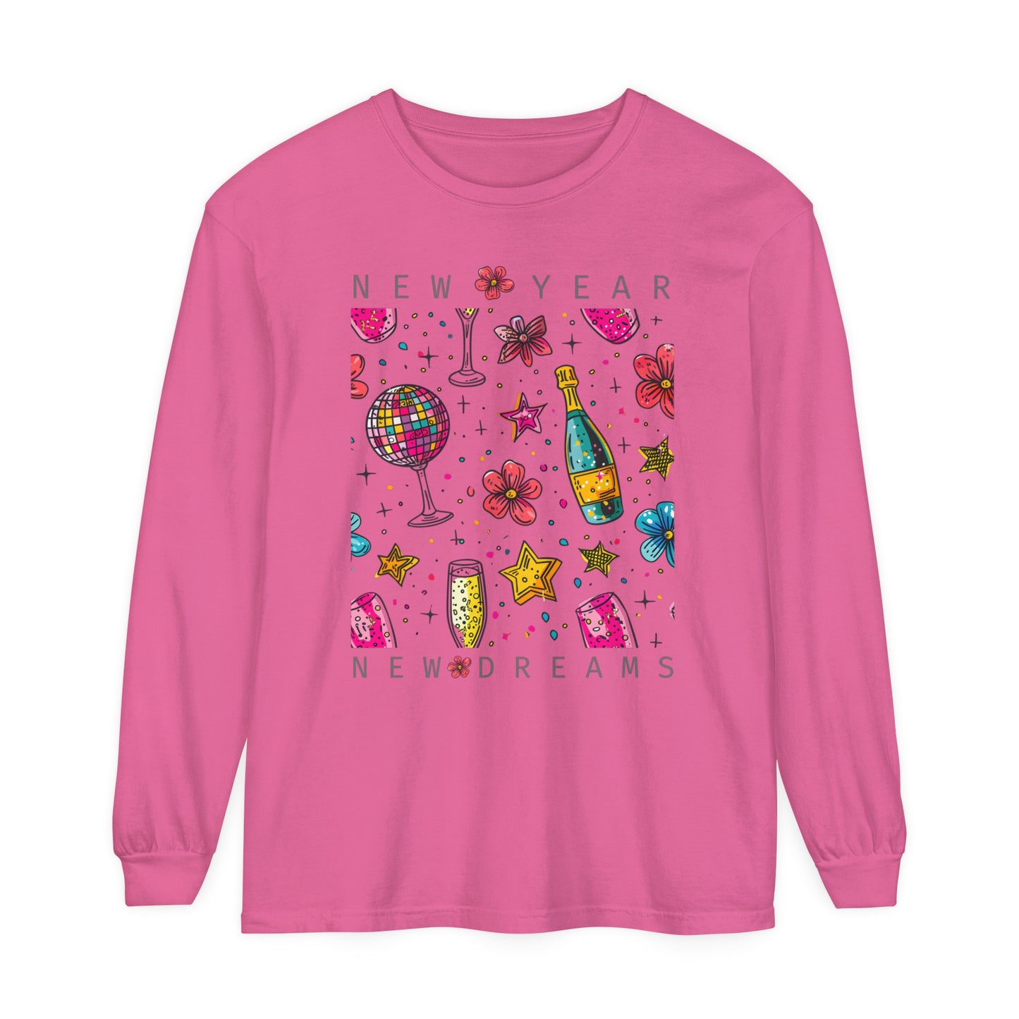 New Year Unisex Garment-dyed Long Sleeve T-Shirt